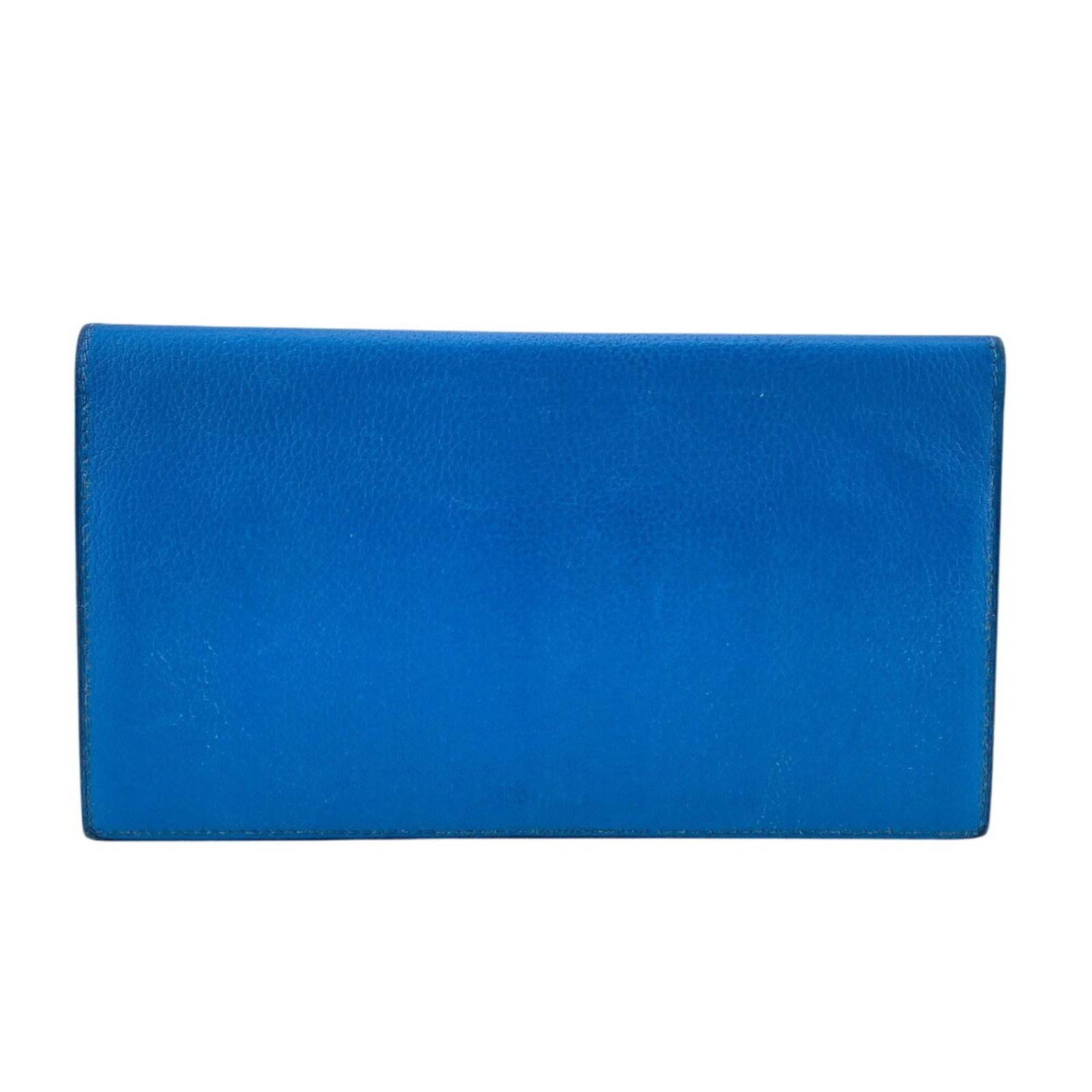 Hermes Long Wallet (Bi-Fold) Leather: Hermes Long Wallet (Bi-Fold) Leather This Hermes Long Wallet (Bi-Fold) Leather features a striking blue color and measures 18cm x 10cm. Despite being used, its leather material remains in acceptable c