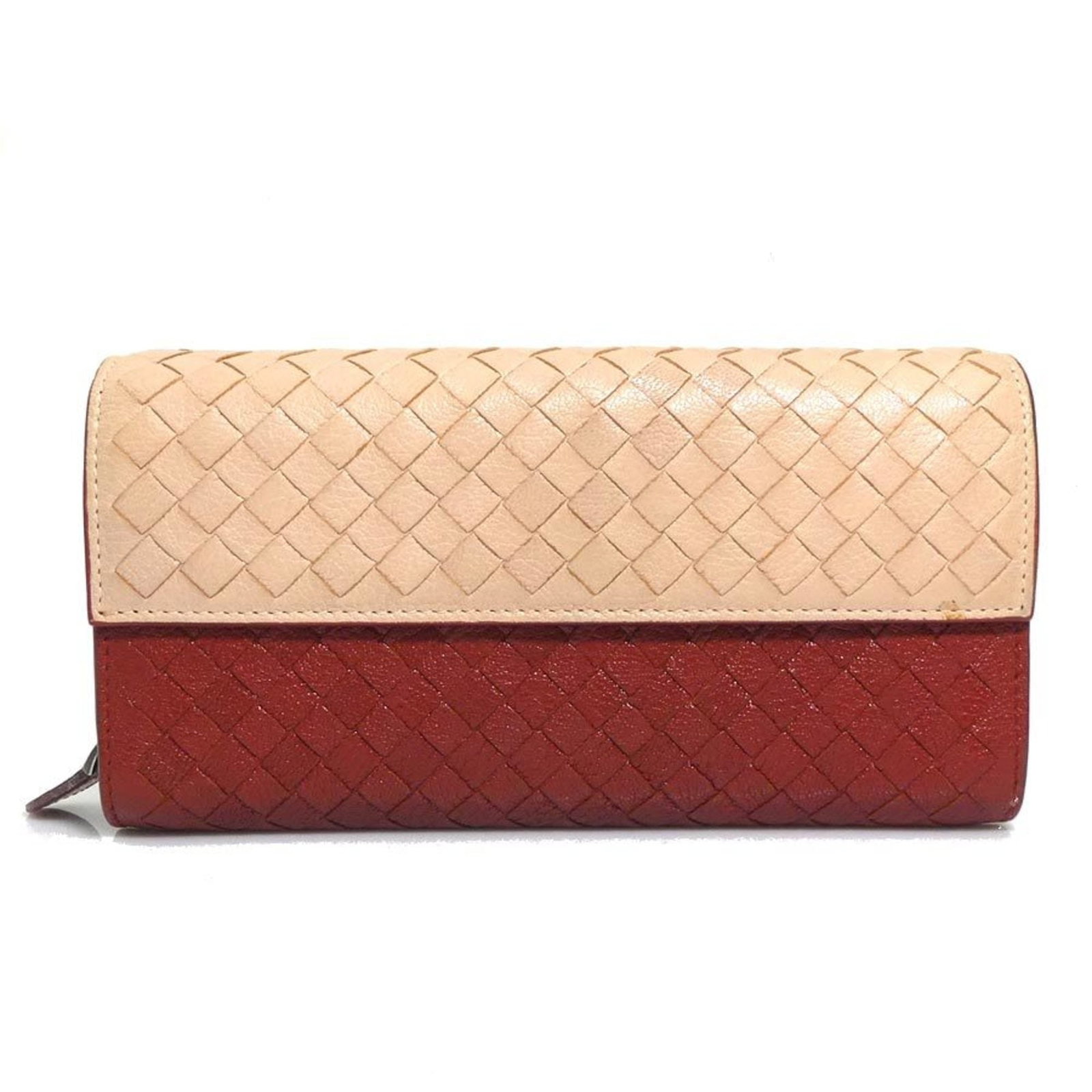 Bottega Veneta Long Wallet (Bi-Fold) Leather: Bottega Veneta Long Wallet (Bi-Fold) Leather The Bottega Veneta Long Wallet (Bi-Fold) Leather features a classic design with a beige and brown color combination. Made from high-quality leather, this b