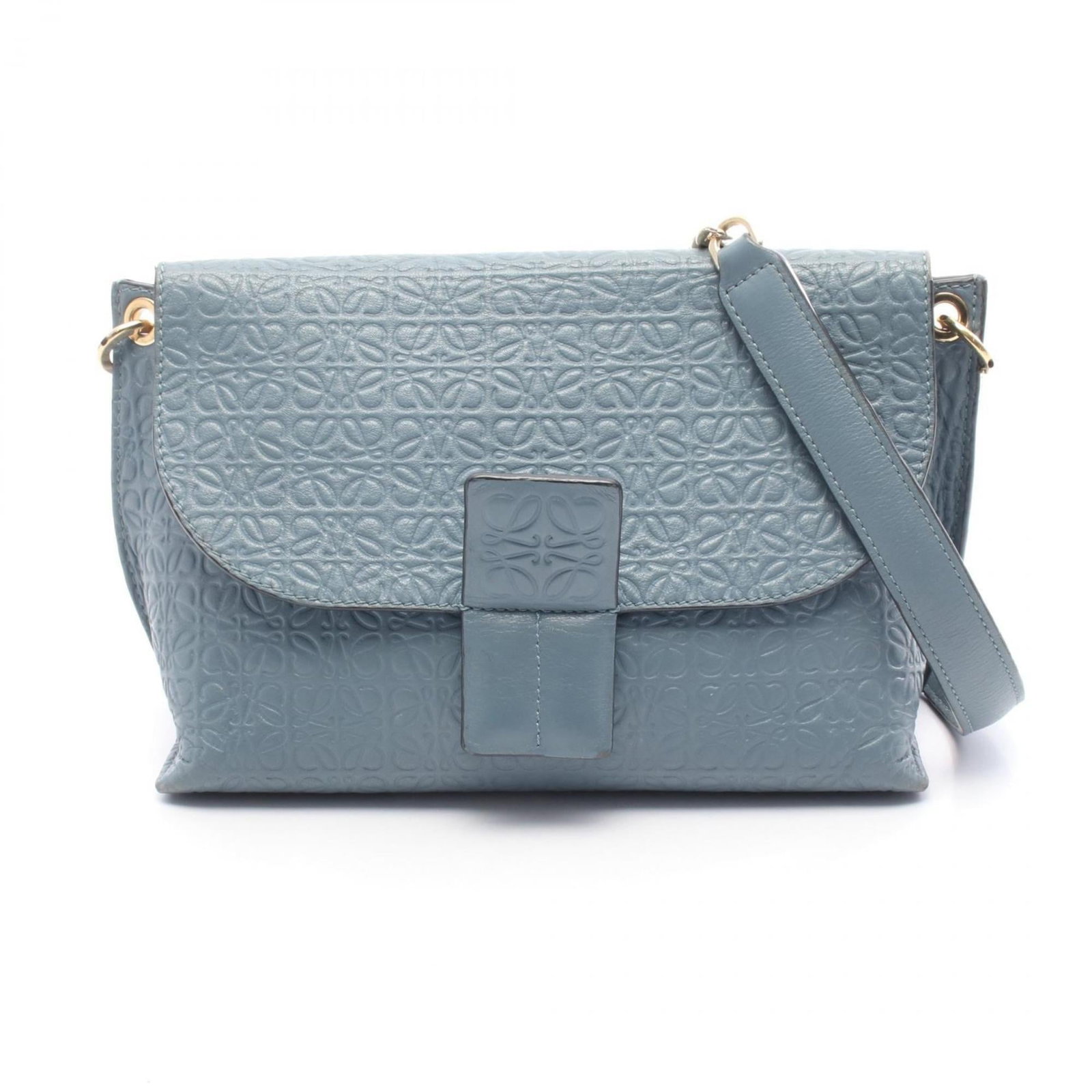 Loewe Shoulder Bag Leather: Loewe Shoulder Bag Leather This pre-owned Loewe shoulder bag features high-quality blue leather and measures 16cm x 23cm x 10cm. With its classic design and durable construction, this bag has been wel