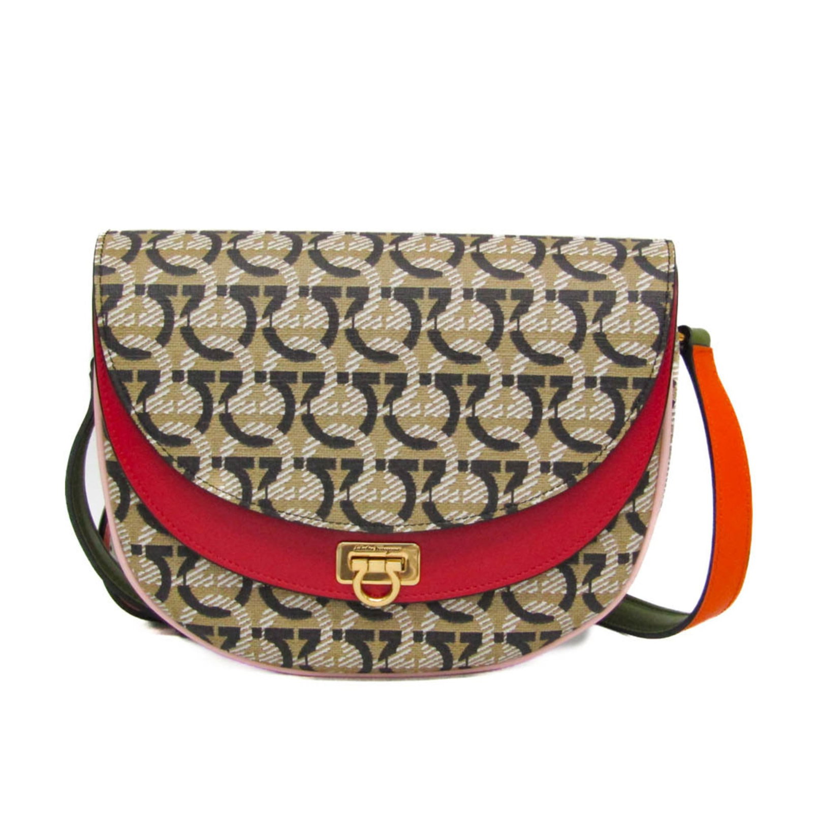 Salvatore Ferragamo Shoulder Bag Leather Pvc: Salvatore Ferragamo Shoulder Bag Leather Pvc This Salvatore Ferragamo shoulder bag boasts sleek design and durable materials, featuring high-quality leather and Pvc accents in a timeless beige hue.