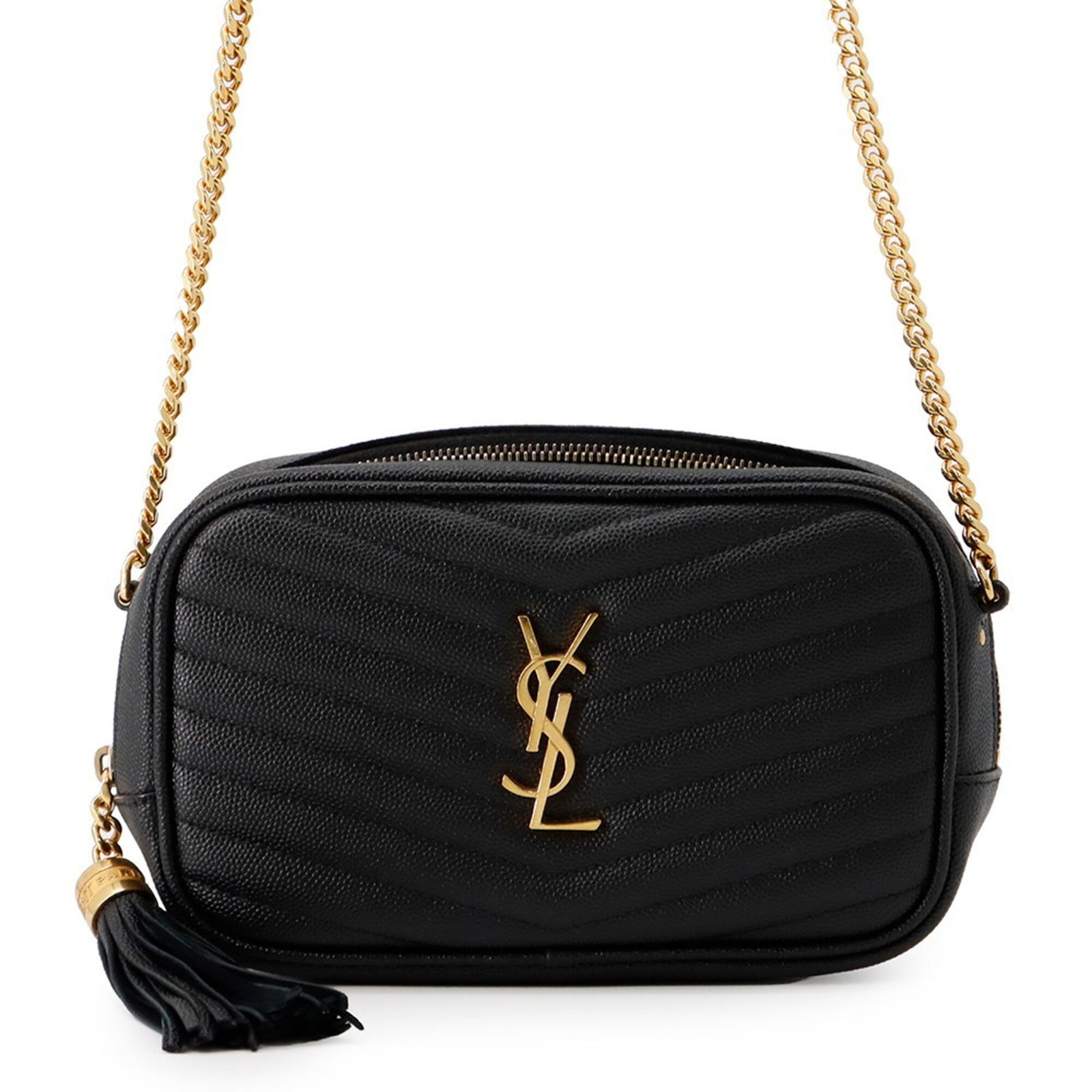 Yves Saint Laurent Shoulder Bag Leather: Yves Saint Laurent Shoulder Bag Leather This black leather shoulder bag from Yves Saint Laurent features a sleek design with clean lines and a classic silhouette. Made from high-quality leather, its