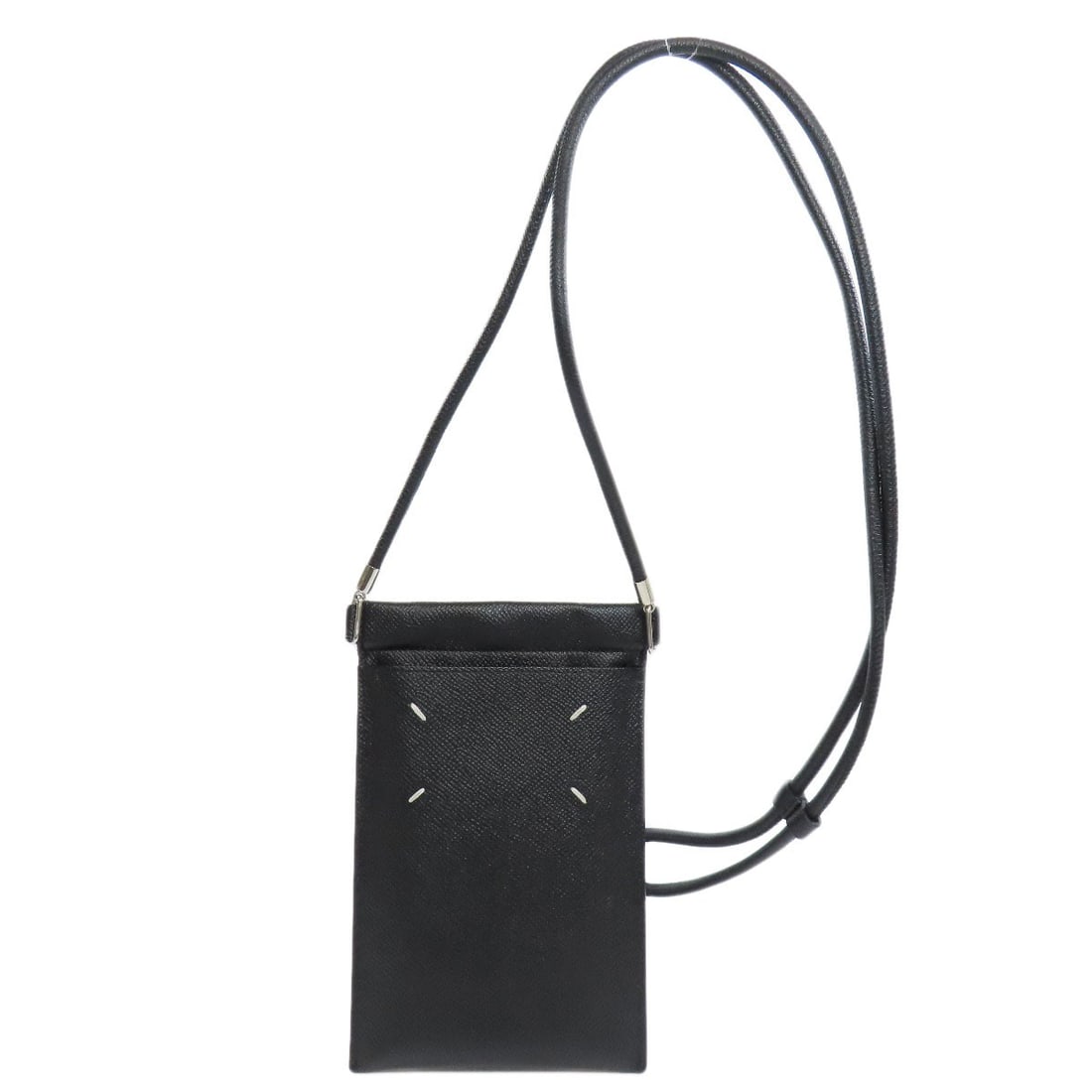 Shoulder Bag Leather Pochette Margiela Maison: Shoulder Bag Leather Pochette Margiela Maison This black leather shoulder bag from MaisonMargiela features a sleek design and premium materials. With its classic style and timeless aesthetic, this