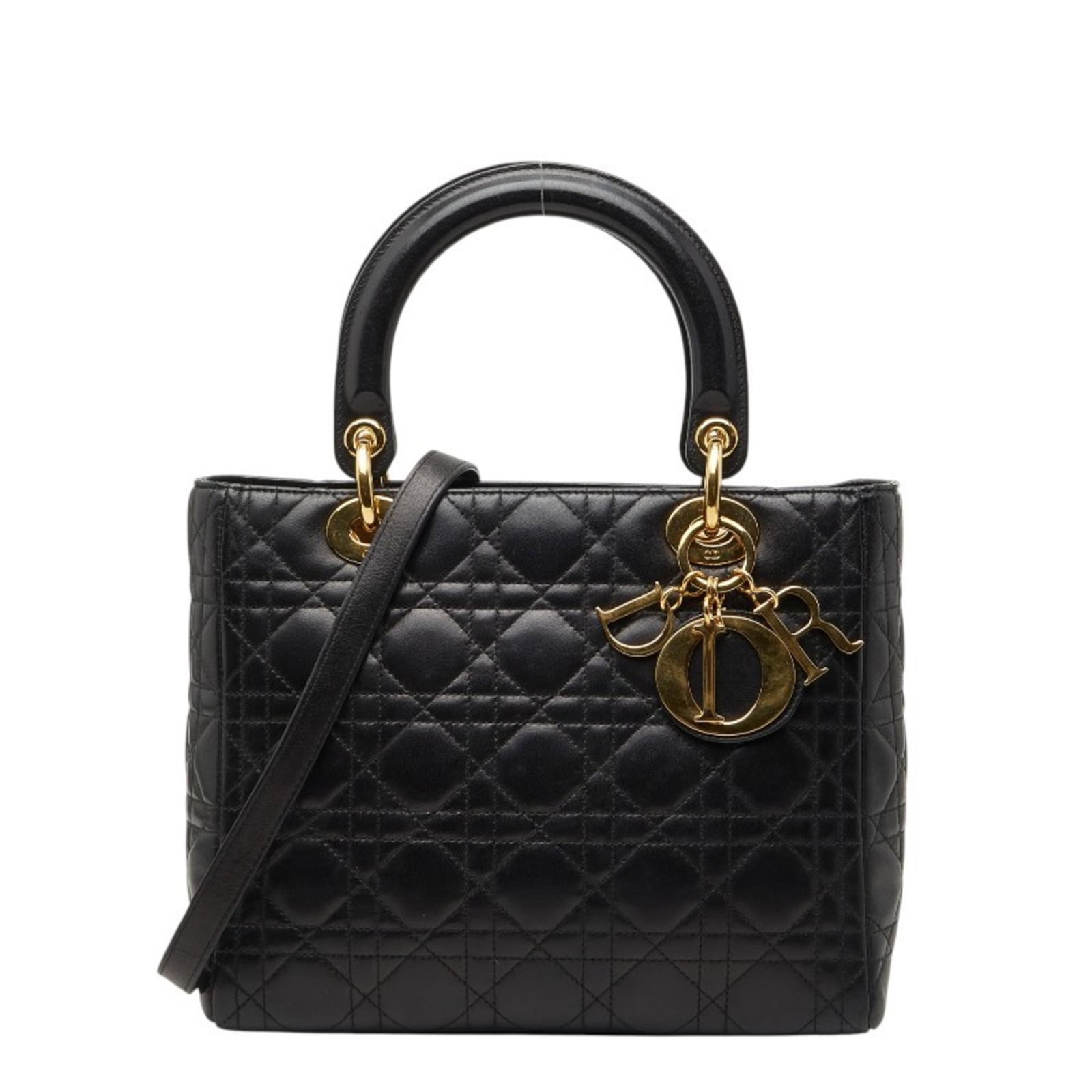 Christian Dior Handbag Shoulder Bag Leather: Christian Dior Handbag Shoulder Bag Leather This Christian Dior shoulder bag features high-quality black leather with visible traces of usage and minor scratches. The classic design boasts a timeless 
