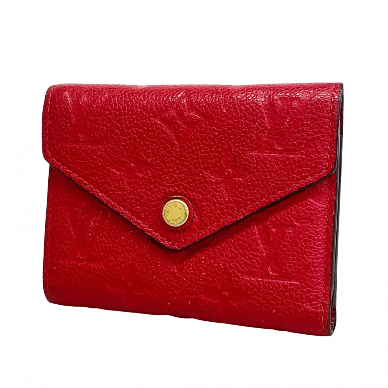 Louis Vuitton Wallet (Tri-Fold): Louis Vuitton Wallet (Tri-Fold) Sacrlet-colored Louis Vuitton tri-fold wallet with a classic design. Traces of usage and minor scratches can be seen on this pre-owned item, which still maintains its