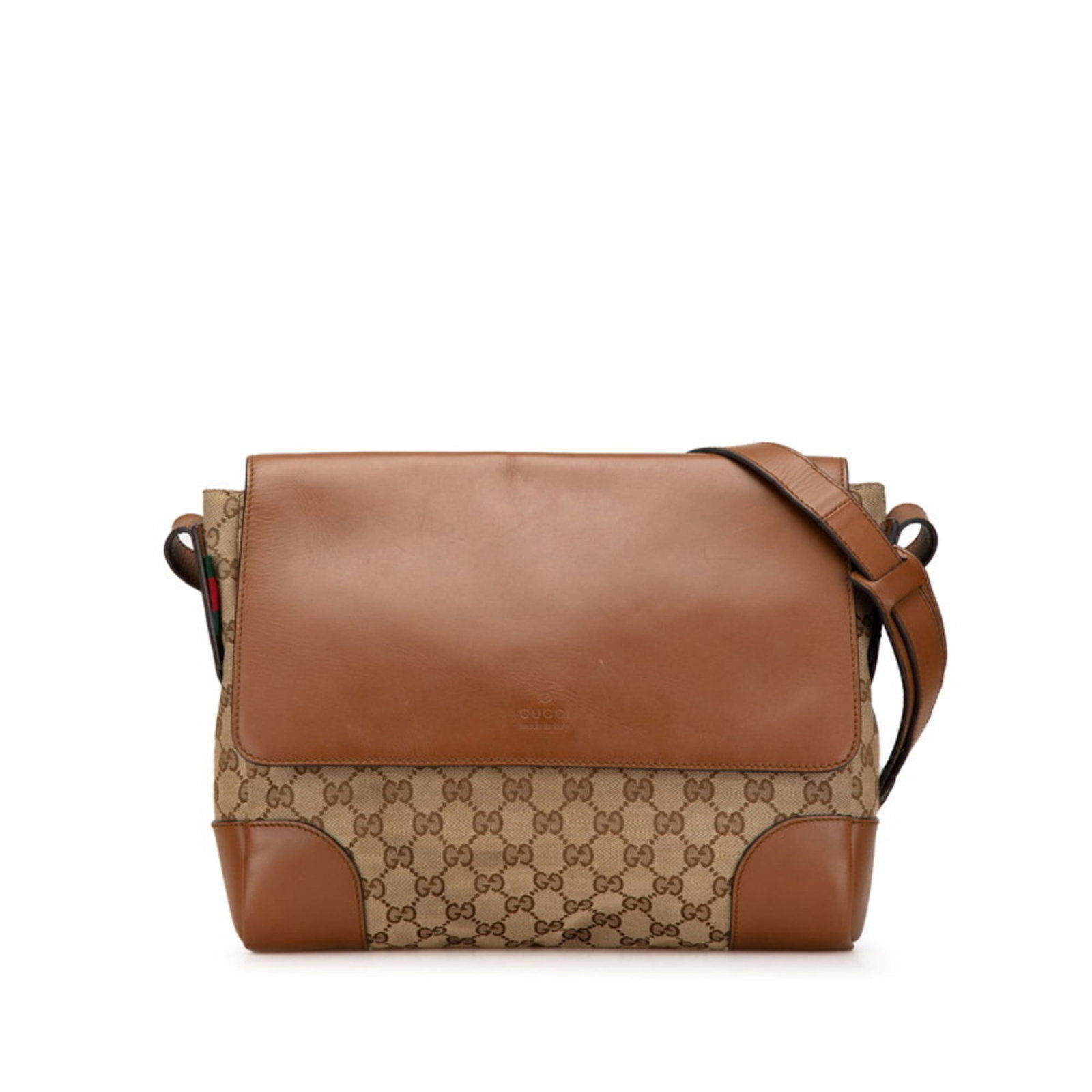 Gucci Shoulder Bag Canvas Leather: Gucci Shoulder Bag Canvas Leather Canvas and leather come together in this Gucci shoulder bag, offering a unique blend of textures and styles. The beige and brown color combination adds a touch of