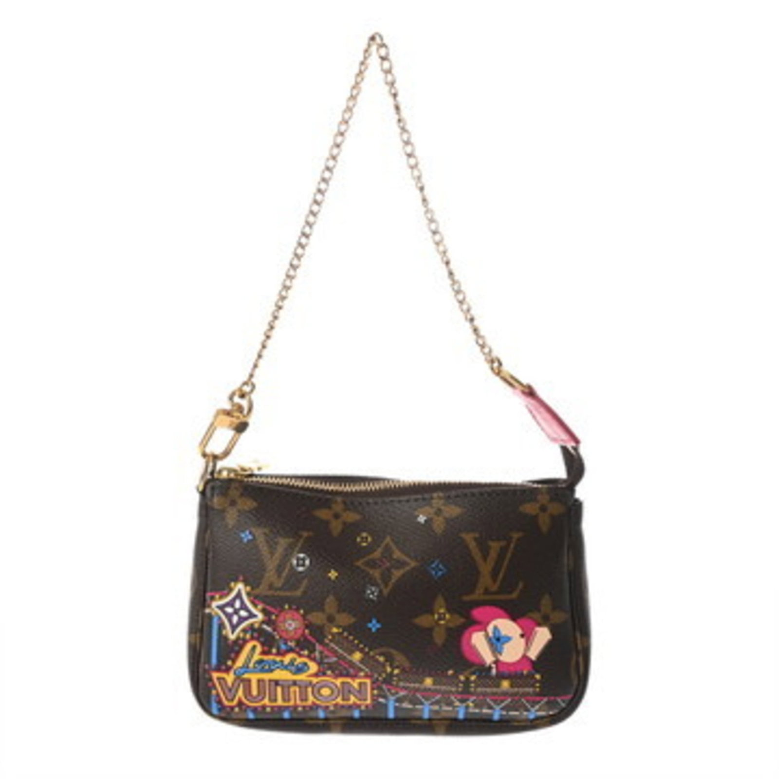 Louis Vuitton Pochette Pouch Canvas Monogram: Louis Vuitton Pochette Pouch Canvas Monogram Brown canvas monogrammed Pochette Pouch from Louis Vuitton, featuring a classic design with a few traces of usage and some minor scratches. The item measur