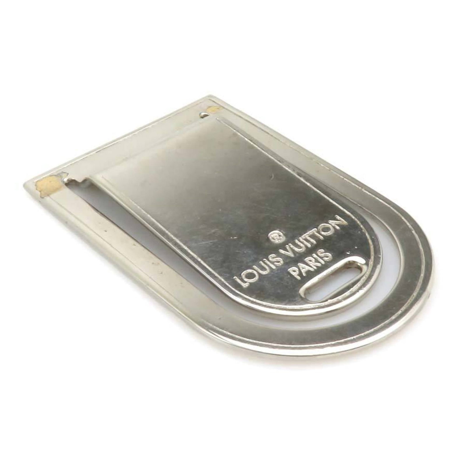 Louis Vuitton Money Clip Metal: Louis Vuitton Money Clip Metal The Louis Vuitton Money Clip Metal features a sleek silver design with a classic metal construction. Measuring 5cm x 3.1cm, this compact accessory showcases the iconic b