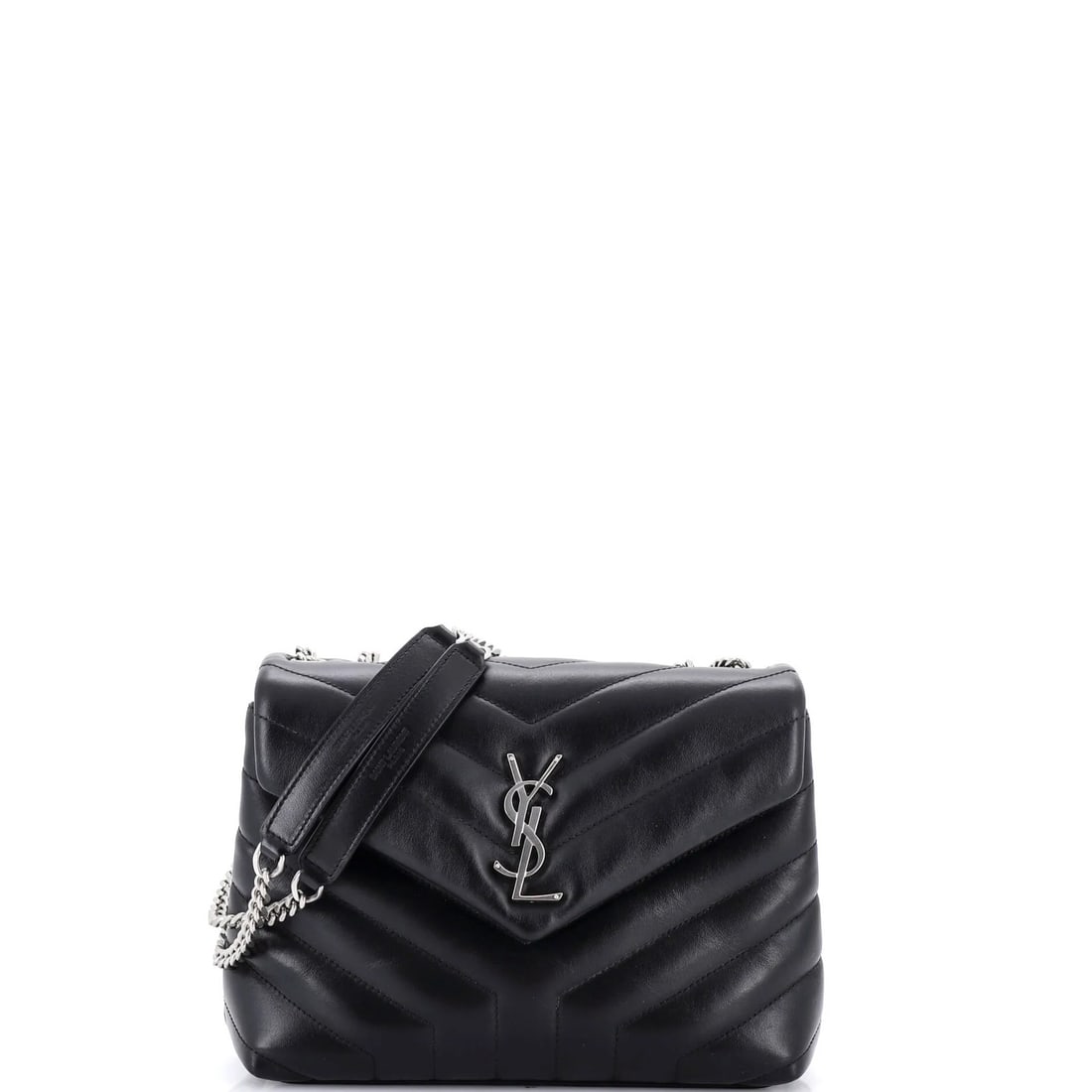 Chevron leather bag small matelasse from Saint Laurent Loulou shoulder: Chevron leather bag small matelasse from Saint Laurent Loulou shoulder Small Matelasse Chevron Leather Shoulder Bag from Saint Laurent's iconic Loulou collection features a timeless black exterior wit