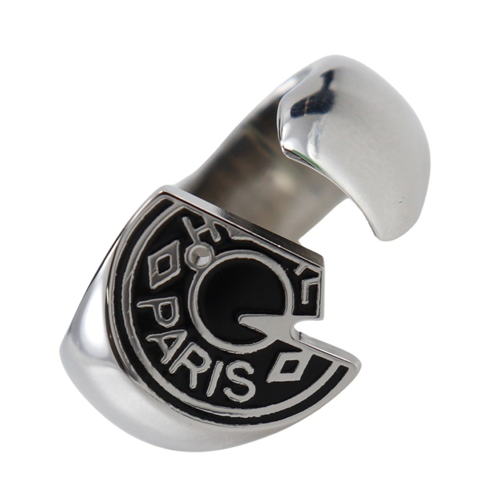 Hermes Band Ring Metal: Hermes Band Ring Metal The Hermes Band Ring Metal boasts a sleek black metal design, characteristic of the luxury brand's signature style. With its used condition and minor scratches, this band ring o