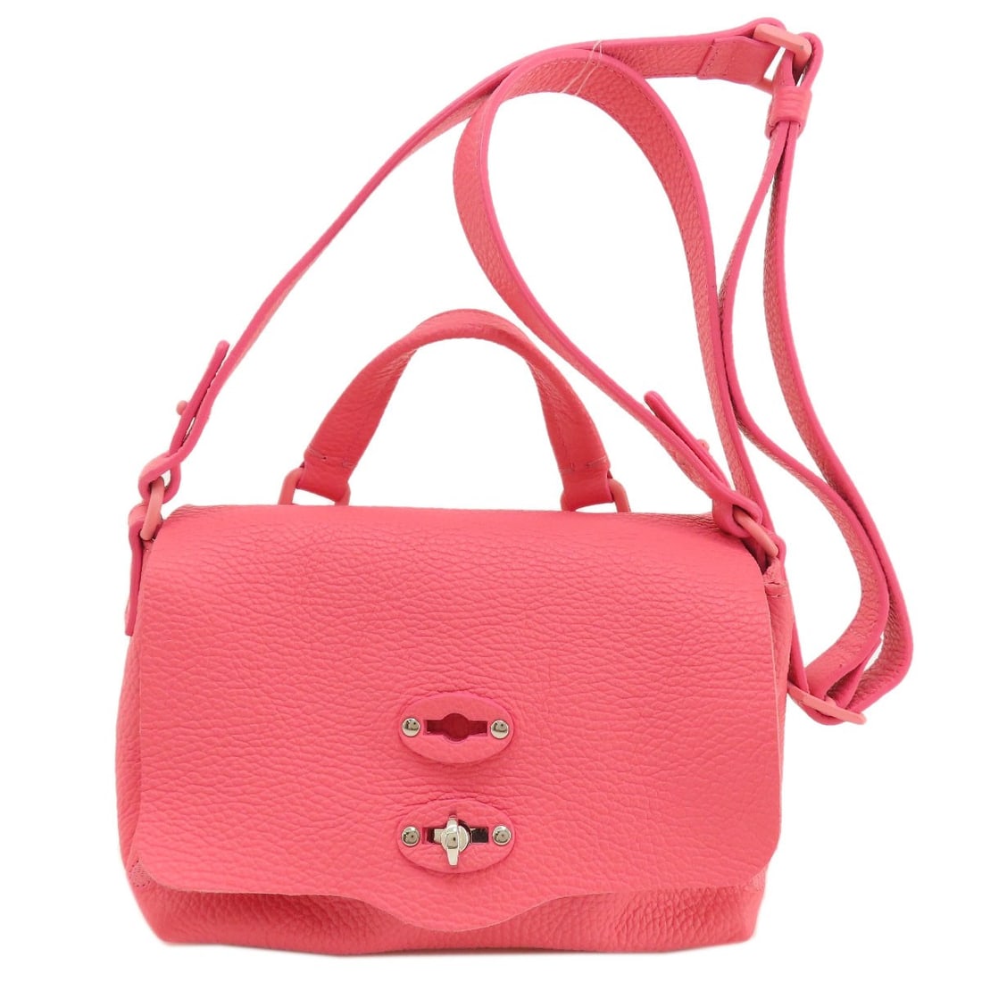 Handbag Leather Zanellato 2way: Handbag Leather Zanellato 2way Pink leather handbag from ZANELLATO with a distinctive exterior design. The bag features an innovative 2-way style, allowing for multiple ways to carry and wear it. Made