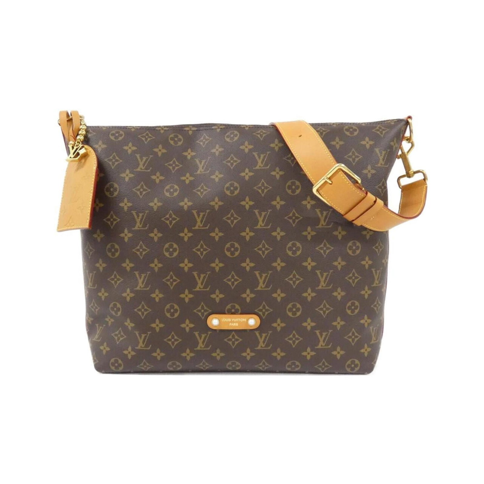 Louis Vuitton Shoulder Bag Coated Canvas: Louis Vuitton Shoulder Bag Coated Canvas This Louis Vuitton Shoulder Bag in brown coated canvas features a classic design with a few traces of usage, including some scratches and dirt. The bag's condi