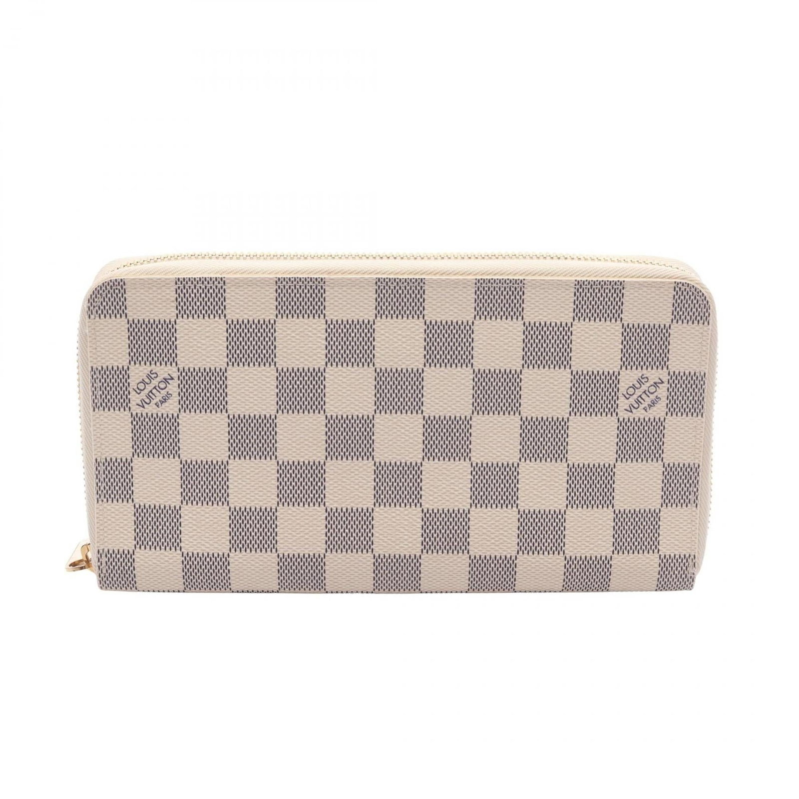 Louis Vuitton Long Wallet (Bi-Fold) Coated Canvas Damier Azur Pvc Leather: Louis Vuitton Long Wallet (Bi-Fold) Coated Canvas Damier Azur Pvc Leather This Louis Vuitton Long Wallet (Bi-Fold) boasts Damier Azur Pvc Leather and coated canvas in crisp white. Measuring 12cm x