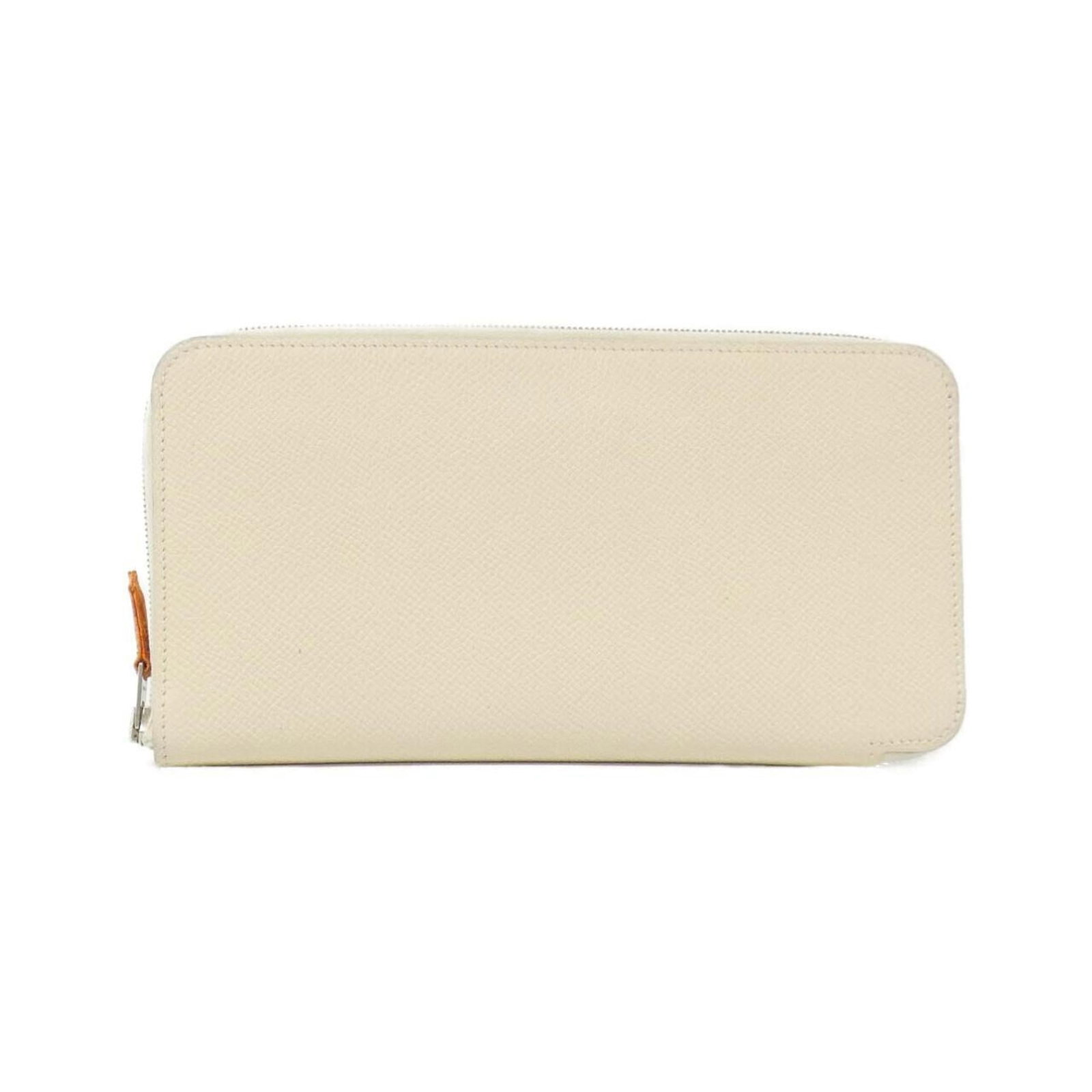 Hermes Long Wallet (Bi-Fold) Epsom Leather Silk: Hermes Long Wallet (Bi-Fold) Epsom Leather Silk Epsom leather and silk come together in this Herm?s bi-fold long wallet, offering a unique blend of style and durability. The vibrant orange color adds