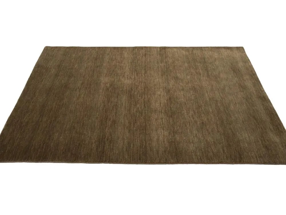 Solid Brown Design 4x6 Handloomed Gabbeh Wool Rug - 6