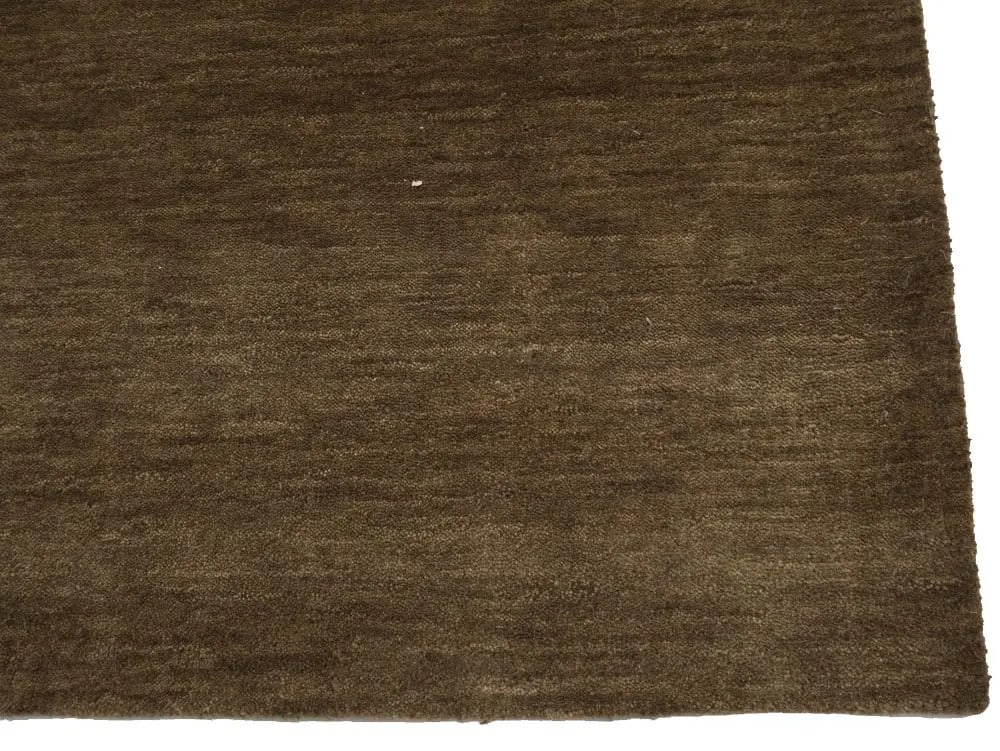 Solid Brown Design 4x6 Handloomed Gabbeh Wool Rug - 8