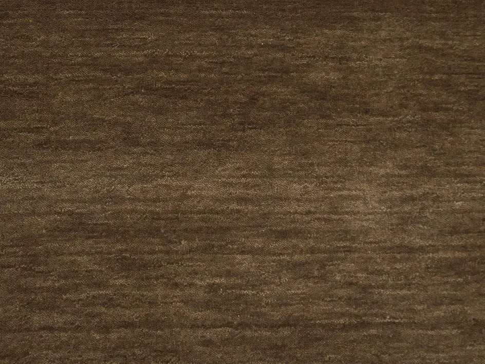 Solid Brown Design 4x6 Handloomed Gabbeh Wool Rug - 9