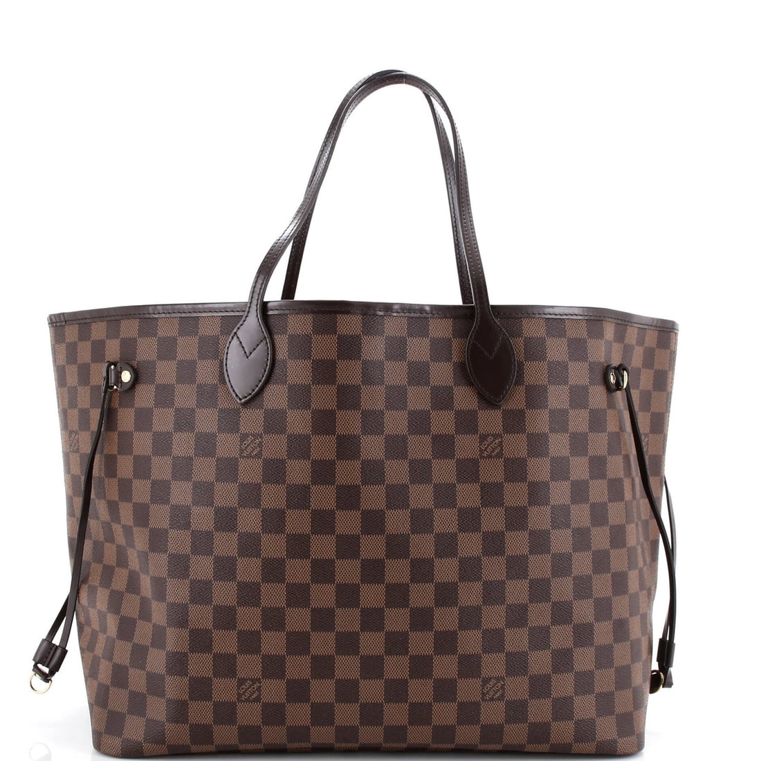 Strict Rules Apply: Strict Rules Apply Strictly speaking, this Louis Vuitton Neverfull NM Tote Damier GM in brown features a classic canvas-coated design with gold hardware and a spacious interior. Measuring 12.5" x 15.5