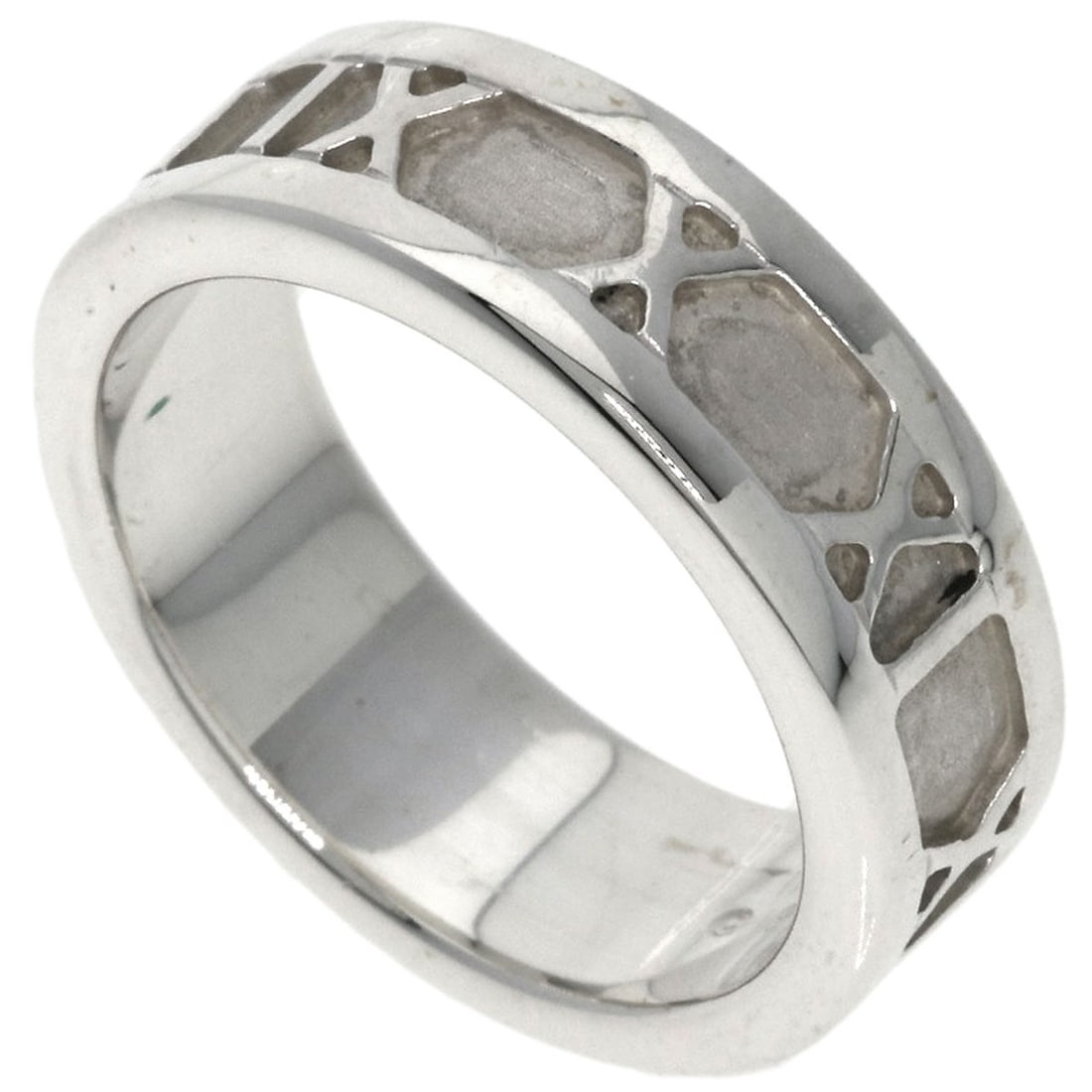Silver Atlas Tiffany&Co. Ring: Silver Atlas Tiffany&Co. Ring Silver Atlas Tiffany&Co. Ring features an exterior color of silver and is made from SV metal, with no main stone present. This ring is available in size 5(US) and bears t