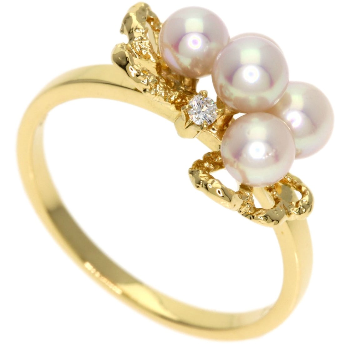 K18 Gold Pearl Diamond Ring Tasaki (1 of 9)