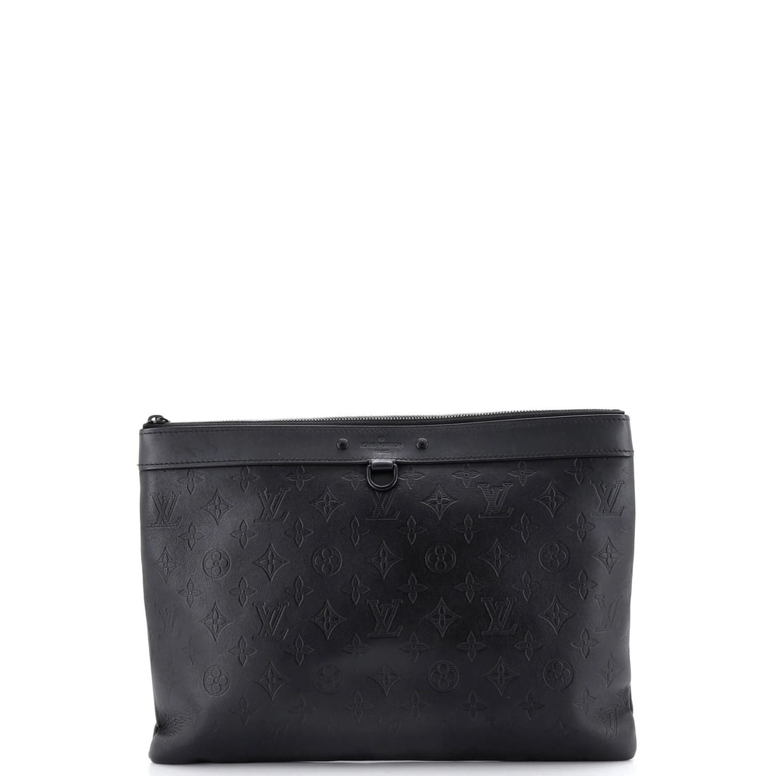 Shadow Leather GM Monogram Pochette Discovery: Shadow Leather GM Monogram Pochette Discovery Shadow Leather GM Monogram Pochette Discovery in black features a sleek and sophisticated design with monogram shadow leather exterior. The pochette