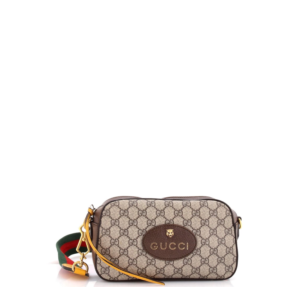 Gucci Neo Vintage Camera Messenger Bag Coated Canvas: Gucci Neo Vintage Camera Messenger Bag Coated Canvas The Gucci Neo Vintage Camera Messenger Bag boasts a unique blend of style and functionality. With its canvas-coated leather exterior in rich brown 