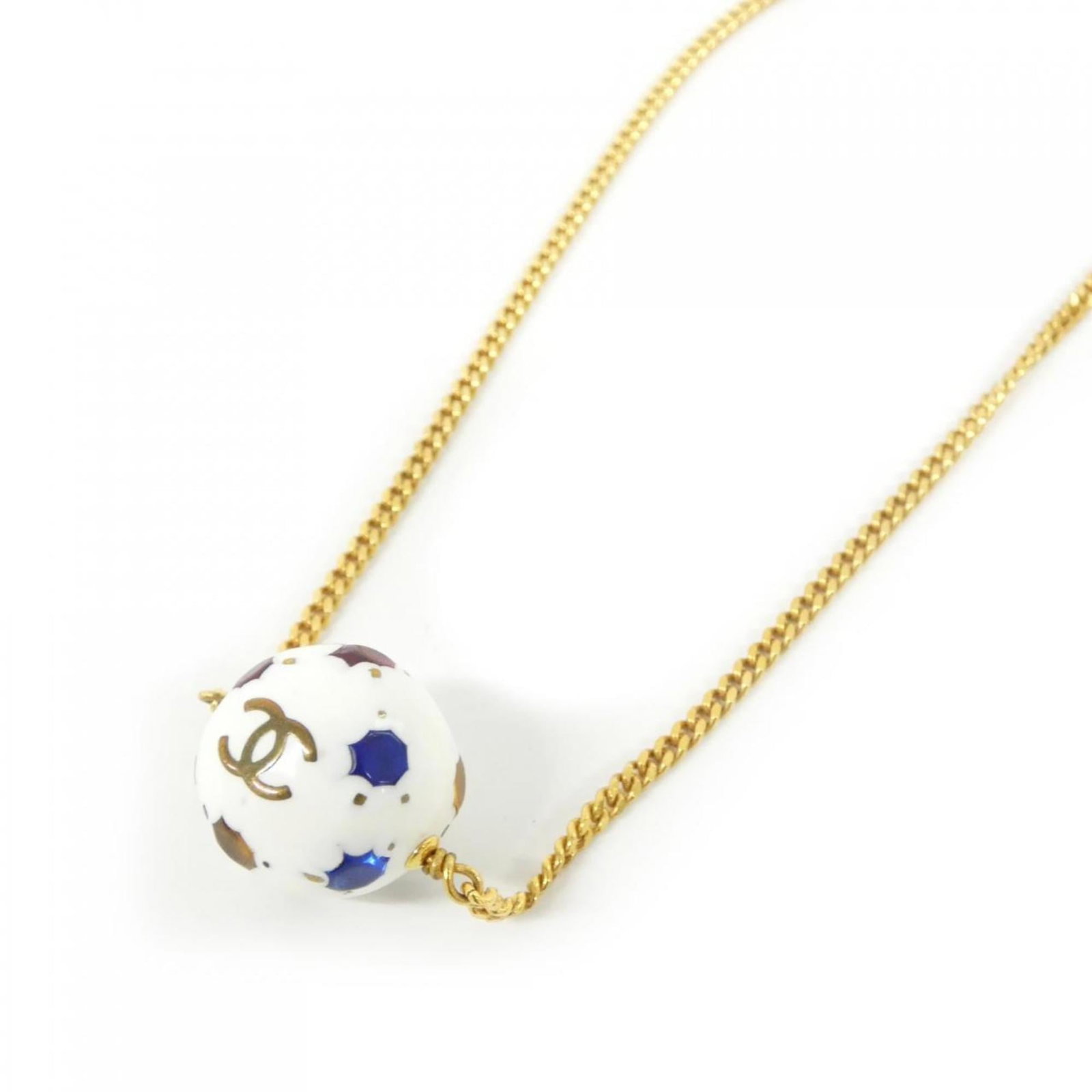 Chanel Necklace: Chanel Necklace Beautiful Chanel Necklace in Gold and Multi-Color. This stunning piece features a 20mm x 20mm pendant with a gold chain that fits necks up to 39 cm in circumference. With its elegant d
