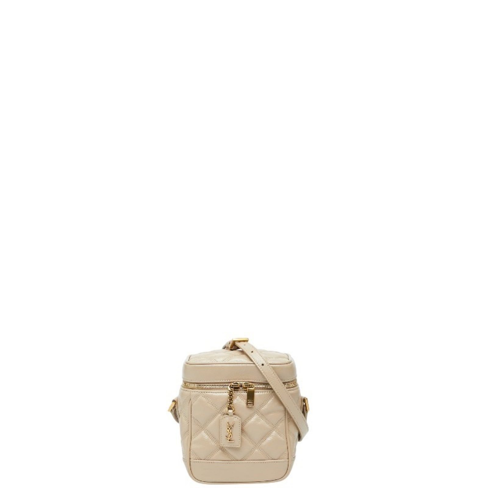 Saint Laurent Shoulder Bag Vanity Bag Leather: Saint Laurent Shoulder Bag Vanity Bag Leather This Saint Laurent Shoulder Bag Vanity Bag Leather is a timeless piece in excellent used condition. With its classic beige leather and sleek design, this 