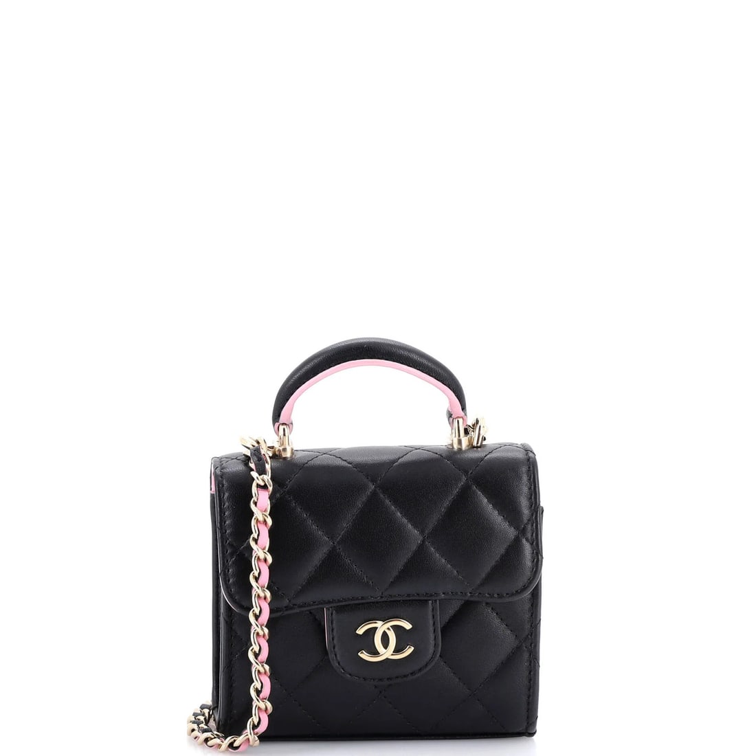 Classic Flap Quilted Lambskin Clutch with Chain Square Channel Chanel: Classic Flap Quilted Lambskin Clutch with Chain Square Channel Chanel Classic design meets timeless elegance in this Square Classic Flap Cross Body Bag. Crafted from quilted lambskin leather and adorn