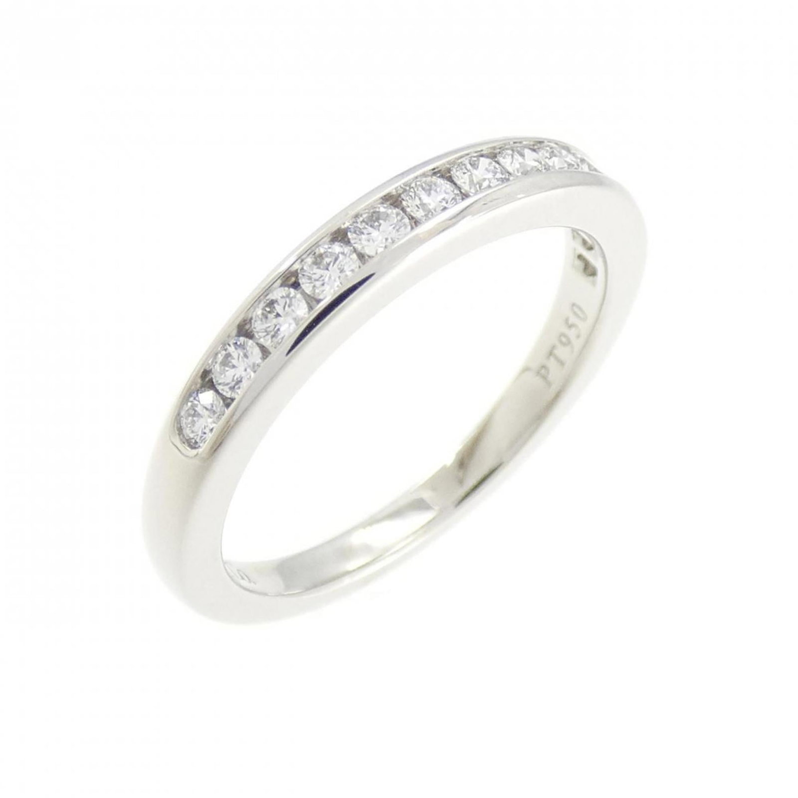 Tiffany Band Ring: Tiffany Band Ring Tiffany's iconic band ring boasts a sleek platinum design, adorned with a stunning diamond stone. This pre-owned piece showcases a few subtle signs of wear, including minor scratches
