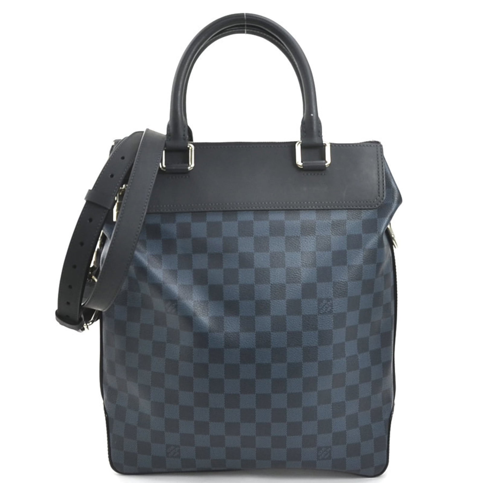Louis Vuitton Handbag Shoulder Bag Leather: Louis Vuitton Handbag Shoulder Bag Leather The Louis Vuitton Handbag Shoulder Bag Leather boasts a classic Damier Cobalt and Navy color combination, perfectly balanced with silver hardware. This versa