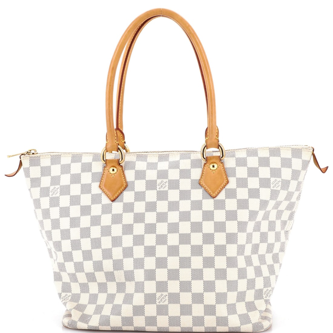 Damier MM Louis Vuitton Handbag Saleya: Damier MM Louis Vuitton Handbag Saleya The Damier MM Saleya Louis Vuitton handbag boasts a classic white canvas exterior with distinctive Damier MM pattern. With its neutral microfiber interior and