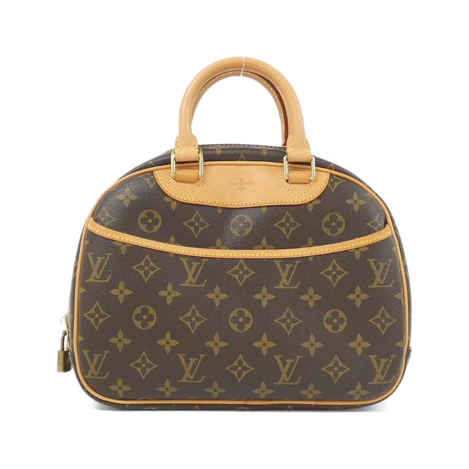 Louis Vuitton Handbag Coated Canvas: Louis Vuitton Handbag Coated Canvas Used Louis Vuitton Handbag Coated Canvas in Marron with gold hardware. This bag features coated canvas material and has some scratches / dirt, but remains in very