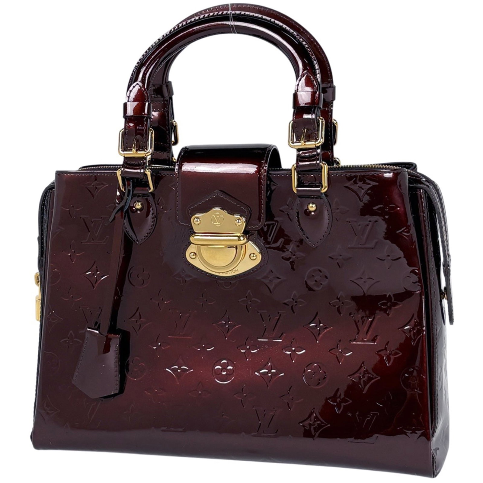 Louis Vuitton Handbag Monogram Vernis: Louis Vuitton Handbag Monogram Vernis Monogram Vernis handbag with distinctive Amarante color. This Louis Vuitton bag features the iconic Monogram pattern in a unique shade of Amarante, adding a touch