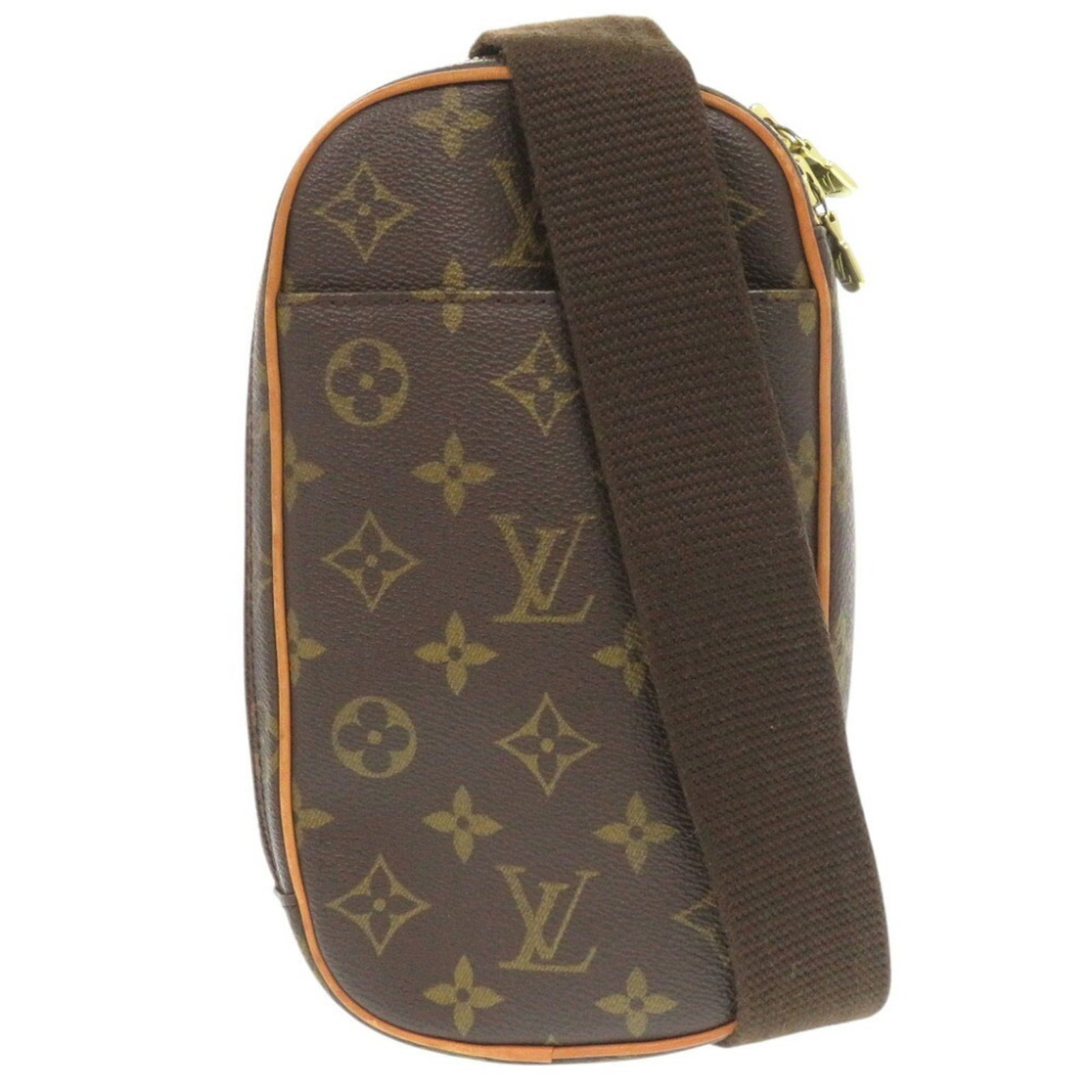 Louis Vuitton Pochette Sling Bag Monogram: Louis Vuitton Pochette Sling Bag Monogram Brown Louis Vuitton Pochette Sling Bag with Monogram Pattern features a classic design and timeless style. This used bag has visible traces of usage, scratche