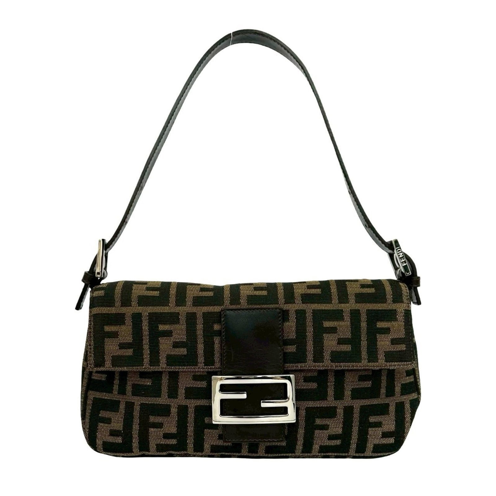 Fendi Shoulder Bag Canvas Leather (1 of 10)