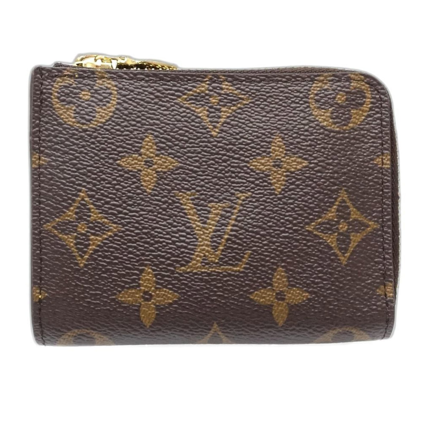 Louis Vuitton Chain/Shoulder Wallet Monogram: Louis Vuitton Chain/Shoulder Wallet Monogram Chain/Shoulder Wallet Monogram in Brown with Louis Vuitton's iconic monogram pattern. The wallet measures 8.5cm x 11cm and features a worn, used condition 