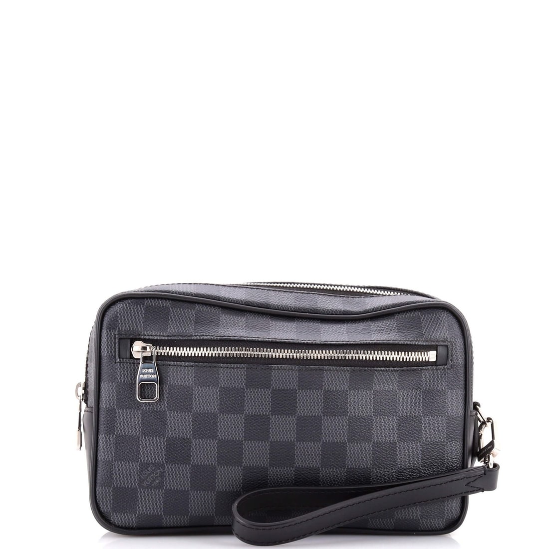 Kasai Clutch Damier Graphite Louis Vuitton: Kasai Clutch Damier Graphite Louis Vuitton The Kasai Clutch Damier Graphite Louis Vuitton boasts a striking black exterior with canvas-coated damier pattern, adding a touch of sophistication to any