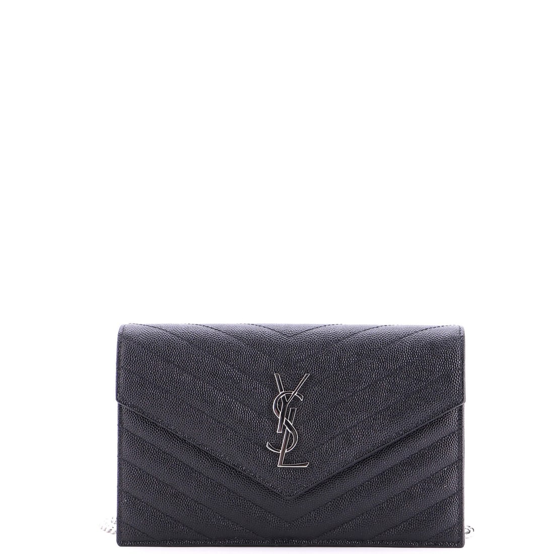 Matelasse Chevron Leather Small Saint Laurent Classic Monogram Wallet on Chain: Matelasse Chevron Leather Small Saint Laurent Classic Monogram Wallet on Chain The Saint Laurent Classic Monogram Wallet on Chain in Matelasse Chevron Leather is a stylish small cross-body bag with a
