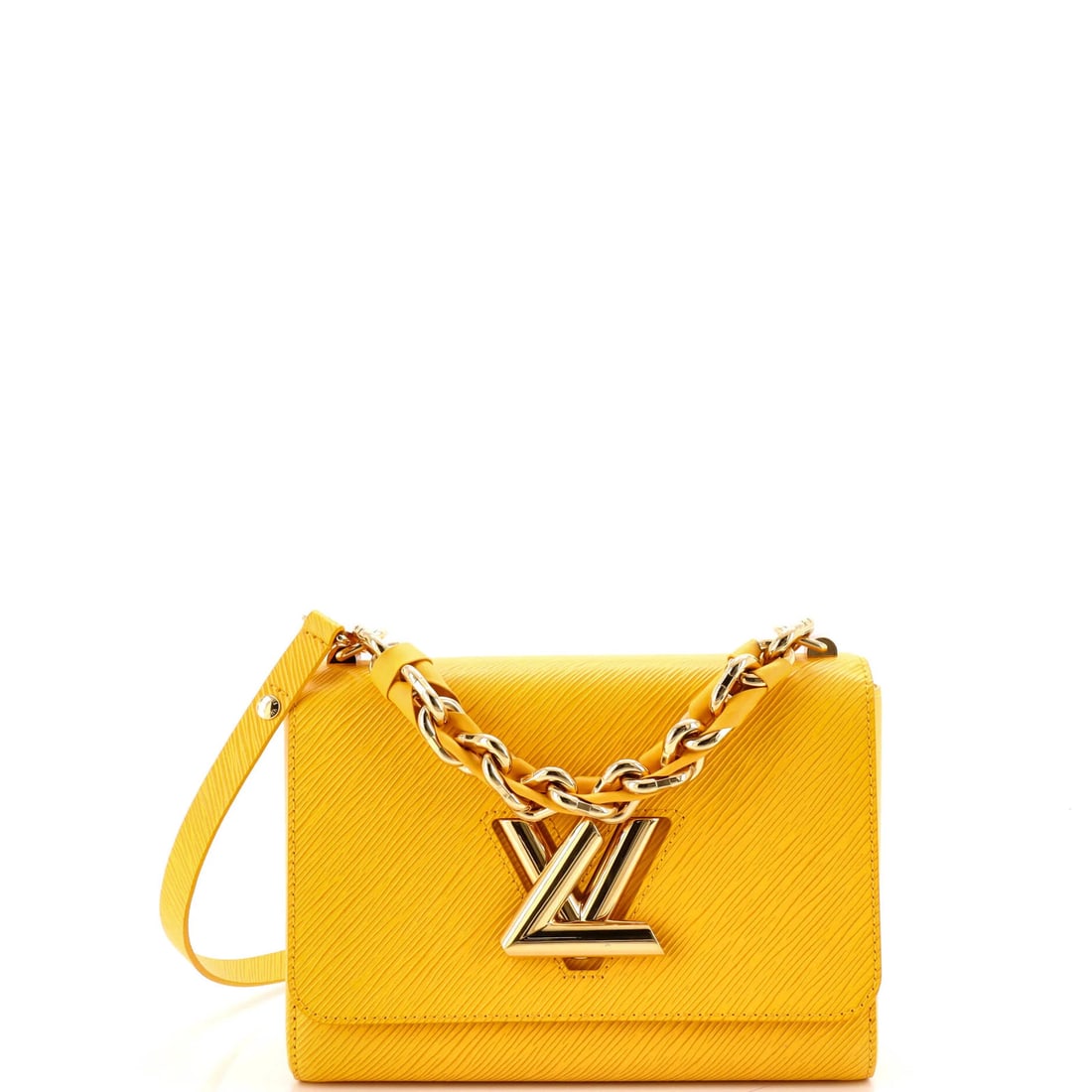 Epi Leather Twist Bag Braided Handle Louis Vuitton: Epi Leather Twist Bag Braided Handle Louis Vuitton The Epi Leather Twist Bag Braided Handle Louis Vuitton features a striking yellow exterior made from high-quality Epi leather, with a unique braided