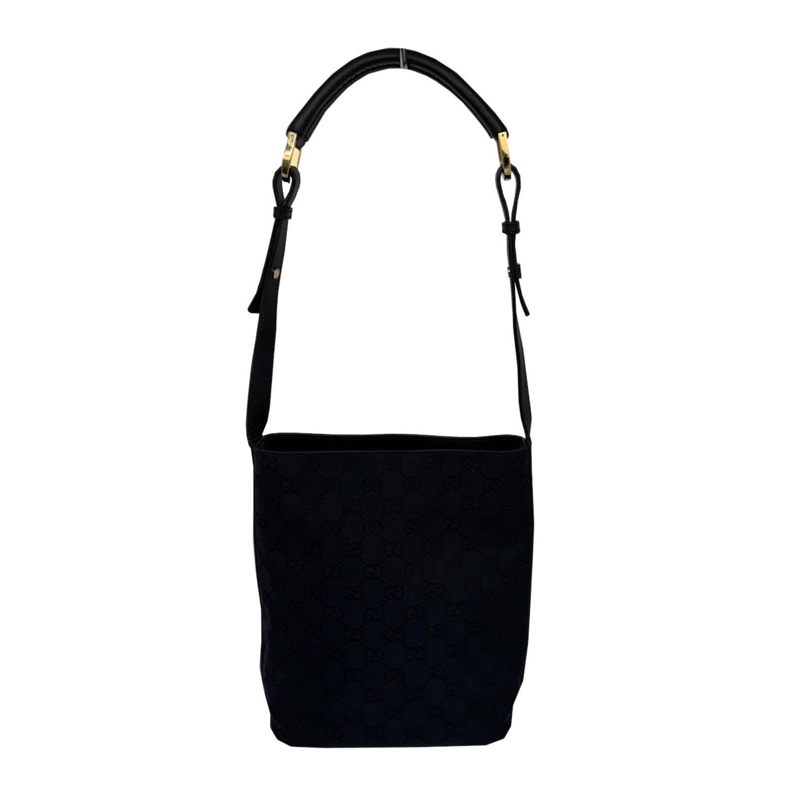Gucci Shoulder Bag Gg Canvas Leather: Gucci Shoulder Bag Gg Canvas Leather Gucci's iconic shoulder bag features a unique blend of Gg Canvas and leather construction, making it a stylish and durable accessory. This black shoulder bag