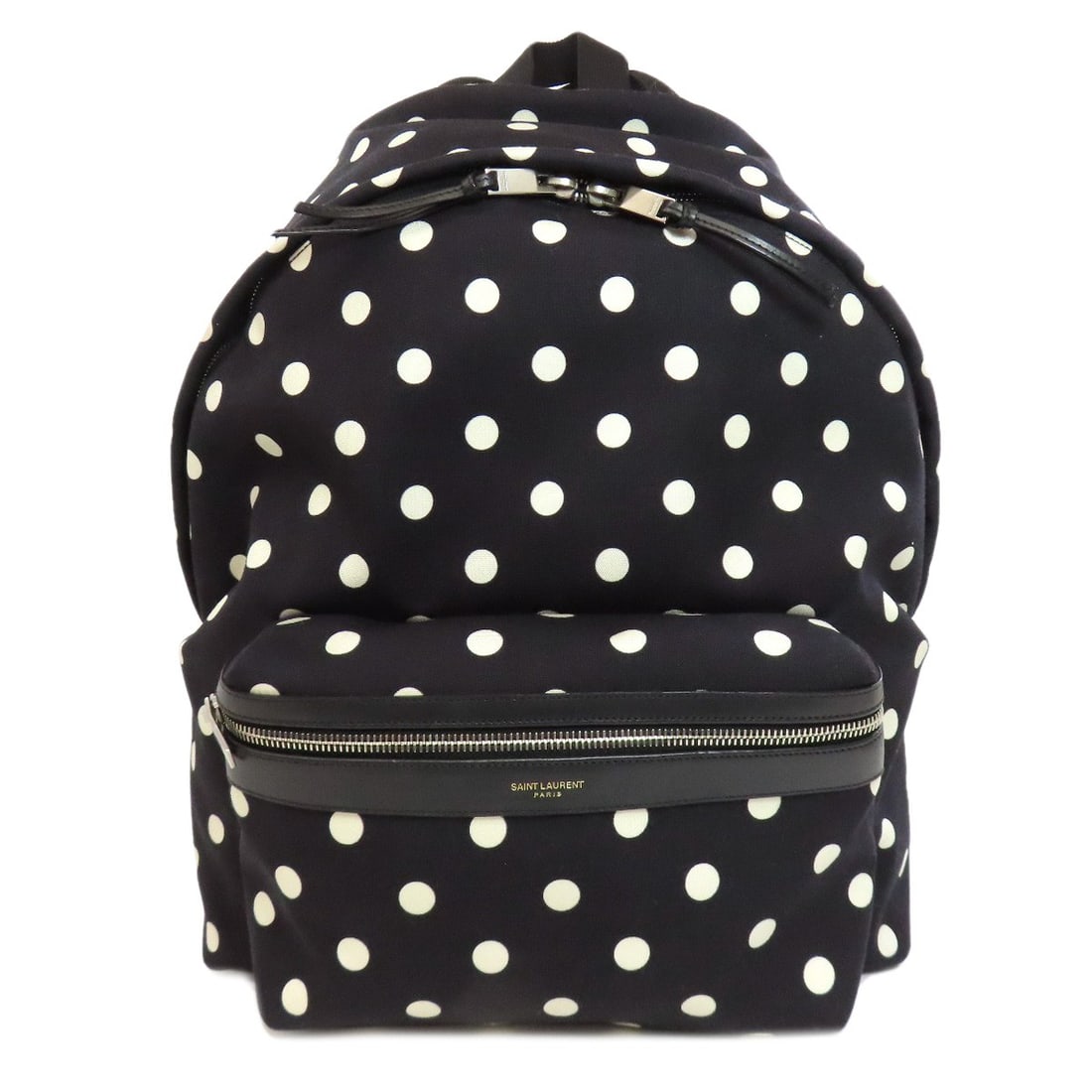 Backpack Saint Laurent Daypack Canvas Pattern Dot: Backpack Saint Laurent Daypack Canvas Pattern Dot Canvas Pattern Dot Daypack from Saint Laurent. This black canvas backpack features a distinctive pattern and dot design, making it a stylish