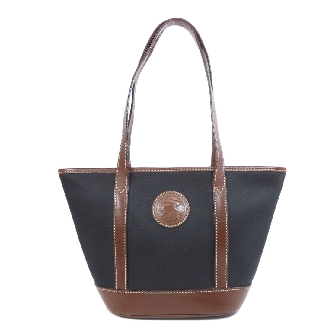 Canvas tote bag hunting world logo: Canvas tote bag hunting world logo Canvas tote bag with black exterior and HUNTING WORLD logo. Made from canvas material, this sturdy tote bag features a prominent logo on its exterior. The canvas con