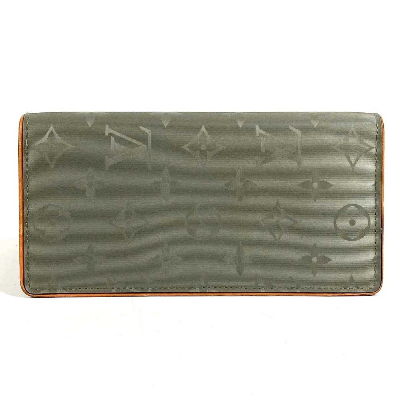 Louis Vuitton Long Wallet (Bi-Fold) Canvas Leather: Louis Vuitton Long Wallet (Bi-Fold) Canvas Leather Canvas leather Louis Vuitton bi-fold wallet with gray color and 19cm x 9.5cm dimensions. The item has traces of usage, scratches, and dirt, but remai