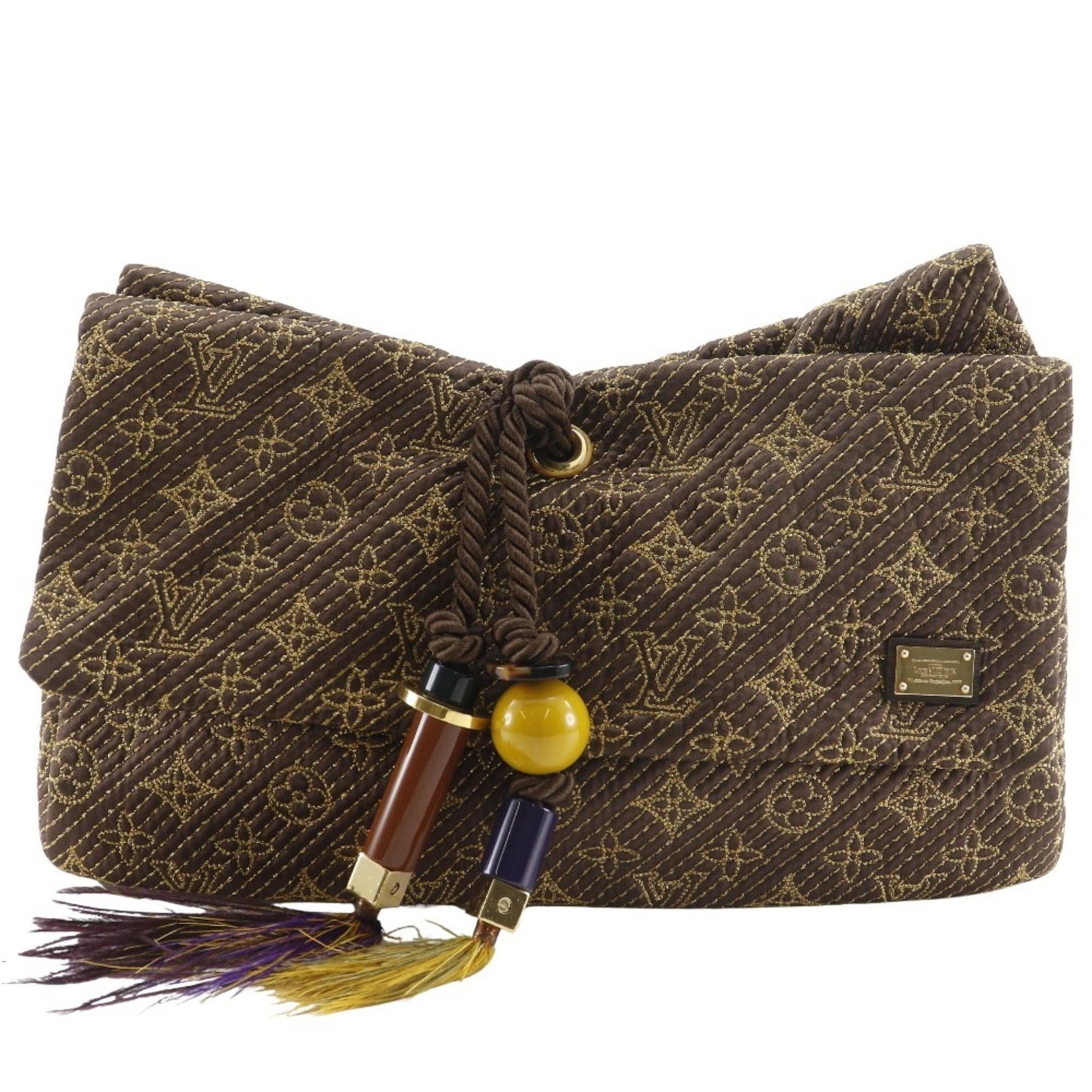 Louis Vuitton Clutch Bag Monogram Satin: Louis Vuitton Clutch Bag Monogram Satin The Louis Vuitton Clutch Bag Monogram Satin boasts a timeless design with its iconic monogram pattern in rich brown hues. Made from luxurious monogram satin,