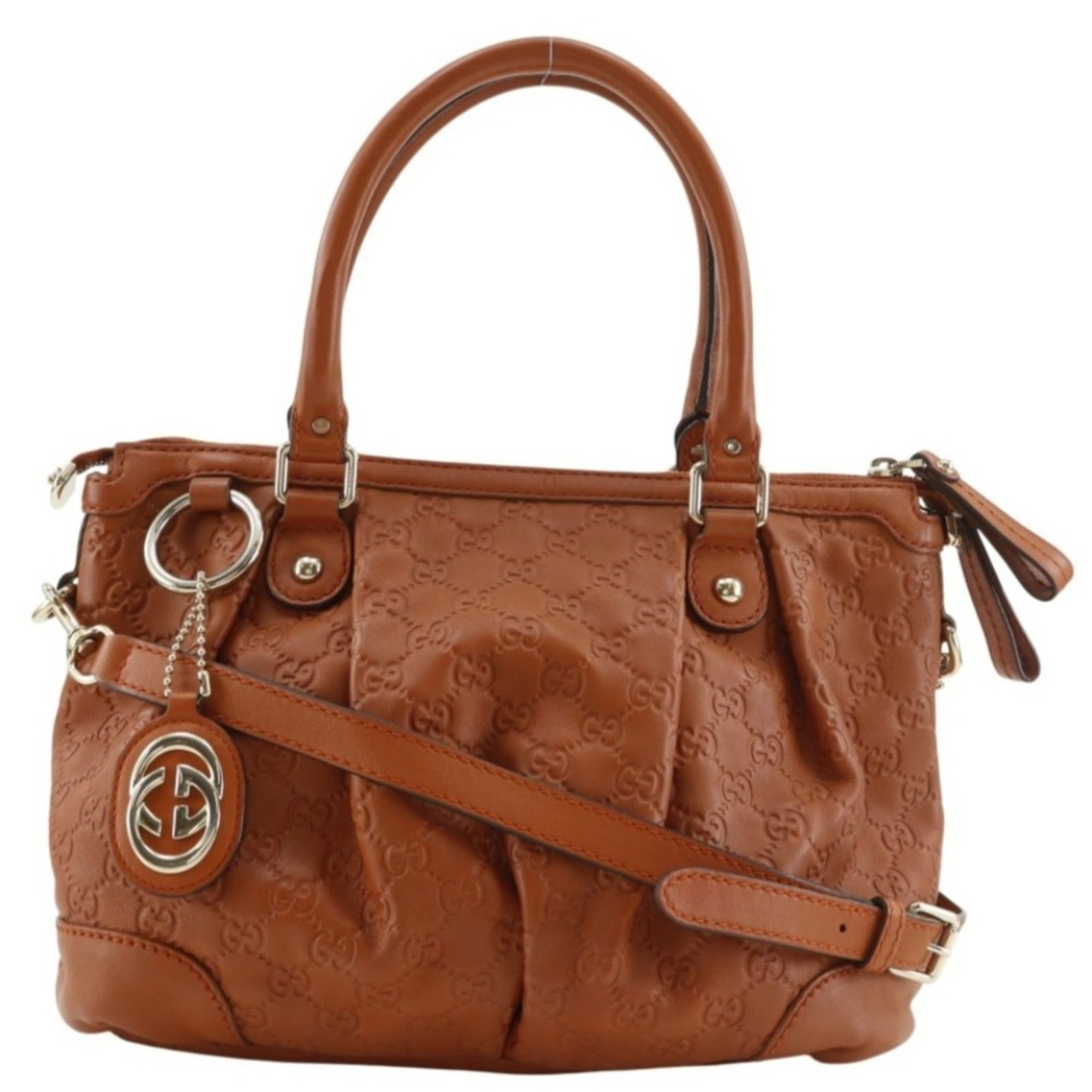 Gucci Tote Bag Gg Leather: Gucci Tote Bag Gg Leather Gucci Tote Bag in Gg Leather features a classic design with a brown color and sturdy construction. The bag measures 22cm x 29cm x 13cm and weighs 910g, making it a