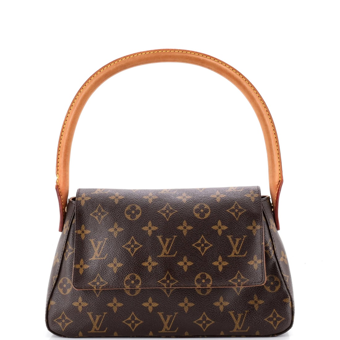 Looping handbag mini canvas monogram Louis Vuitton: Looping handbag mini canvas monogram Louis Vuitton Looping handbag mini canvas monogram Louis Vuitton features a classic design with brown exterior and gold hardware. The bag has a small size with a h
