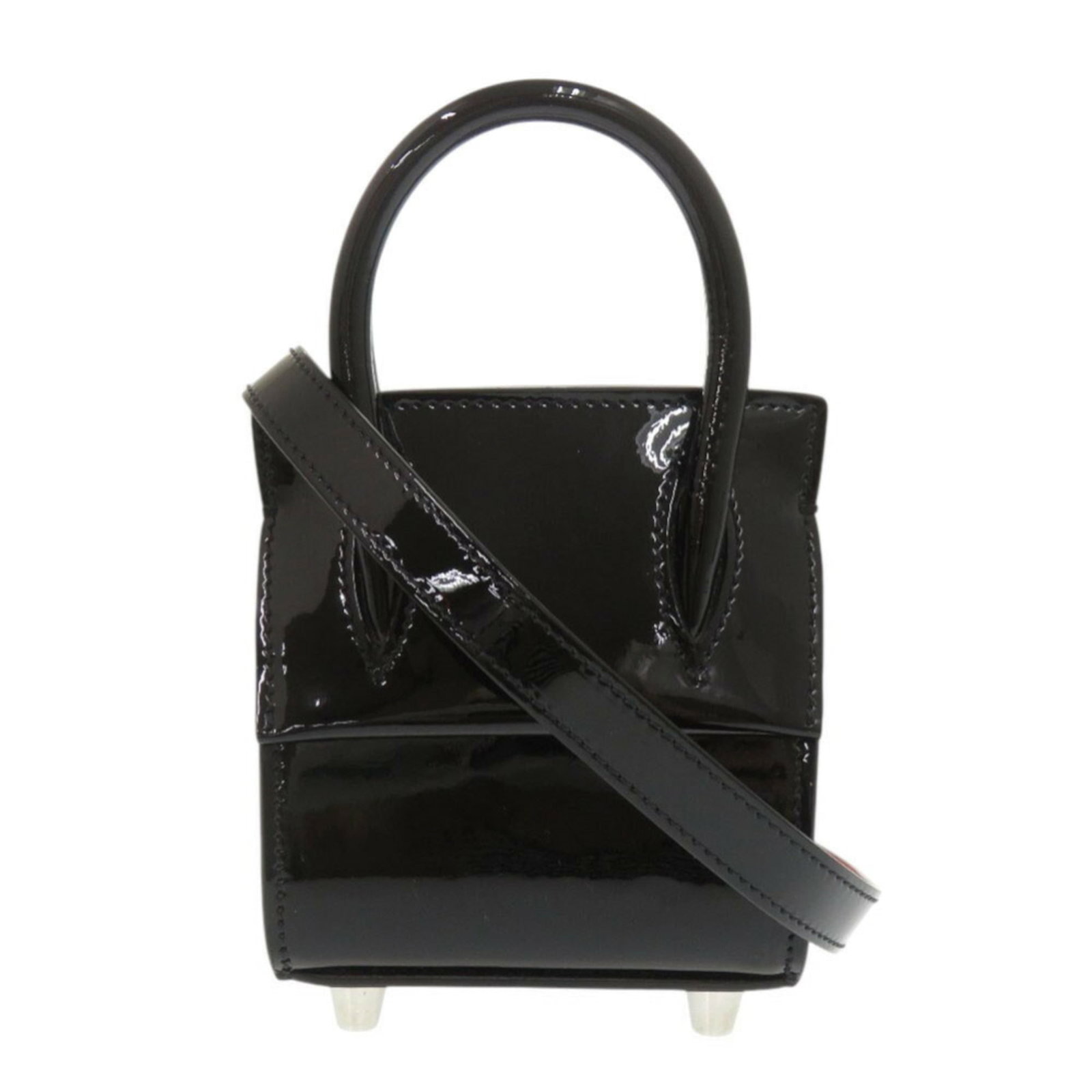 Christian Louboutin Handbag Shoulder Bag Patent Leather: Christian Louboutin Handbag Shoulder Bag Patent Leather Christian Louboutin Handbag Shoulder Bag Patent Leather - A sleek and sophisticated design in patent leather, this black shoulder bag features a