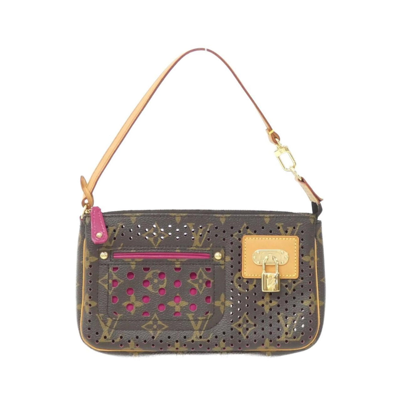 Louis Vuitton Pochette Pouch Coated Canvas: Louis Vuitton Pochette Pouch Coated Canvas The Louis Vuitton Pochette Pouch Coated Canvas is a stylish and practical accessory, featuring a vibrant fuchsia color and gold hardware. With its coated can
