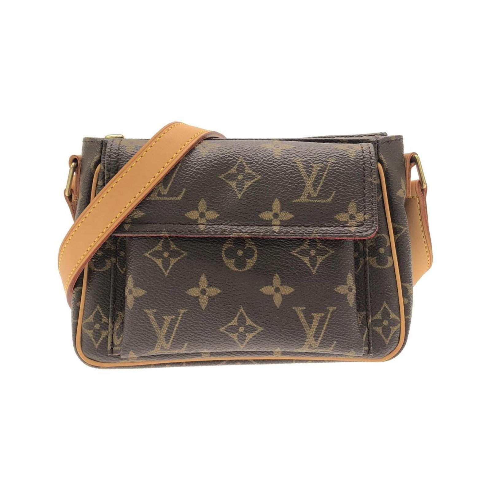 Louis Vuitton Shoulder Bag Coated Canvas: Louis Vuitton Shoulder Bag Coated Canvas The Louis Vuitton Shoulder Bag Coated Canvas boasts a timeless design with its classic brown hue and durable coated canvas material. With its compact size and 
