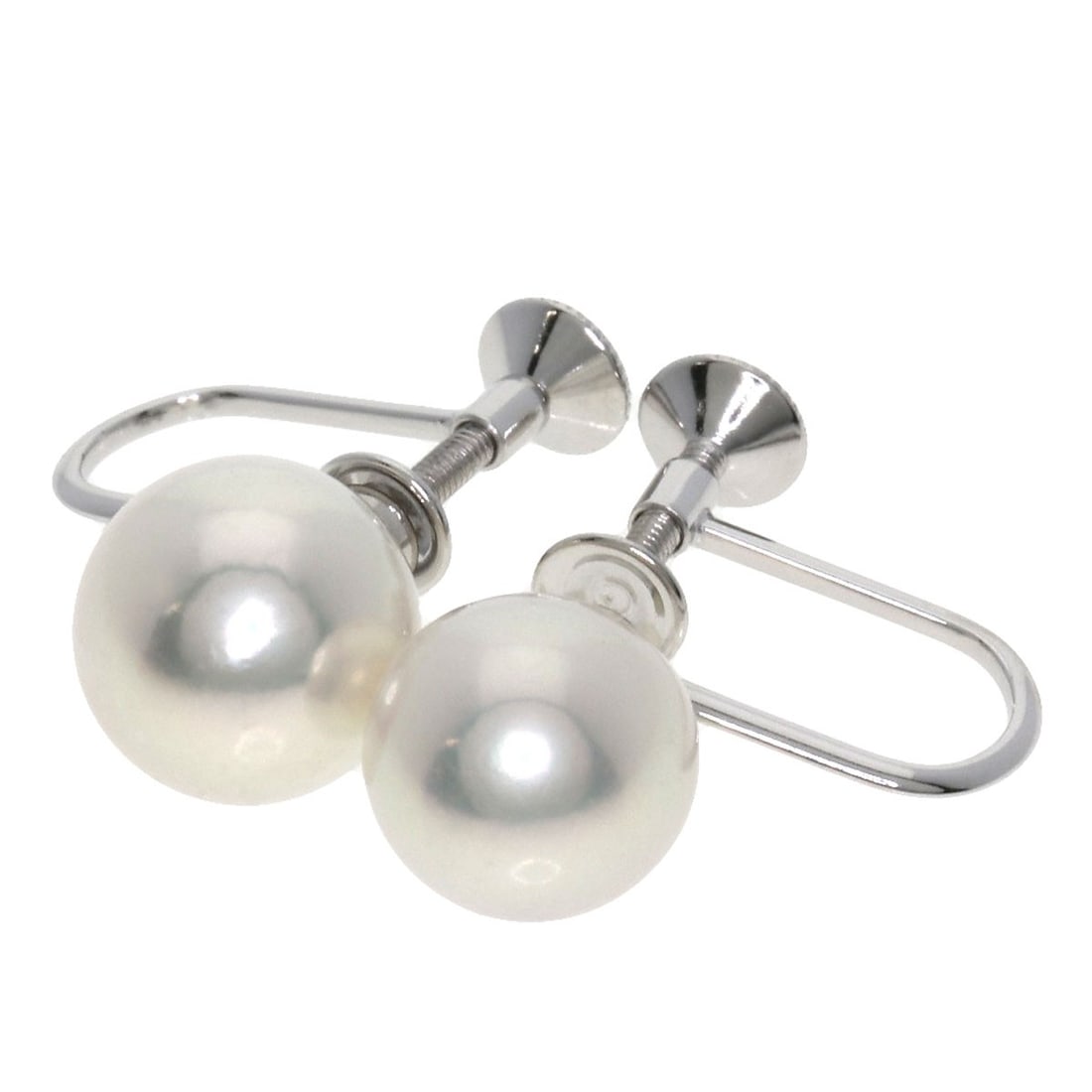 K18 White Gold Pearl Earring Mikimoto: K18 White Gold Pearl Earring Mikimoto K18 White Gold Pearl Earring Mikimoto boasts exceptional craftsmanship with its K18 white gold material and luminous pearl, creating a timeless elegance. The earr